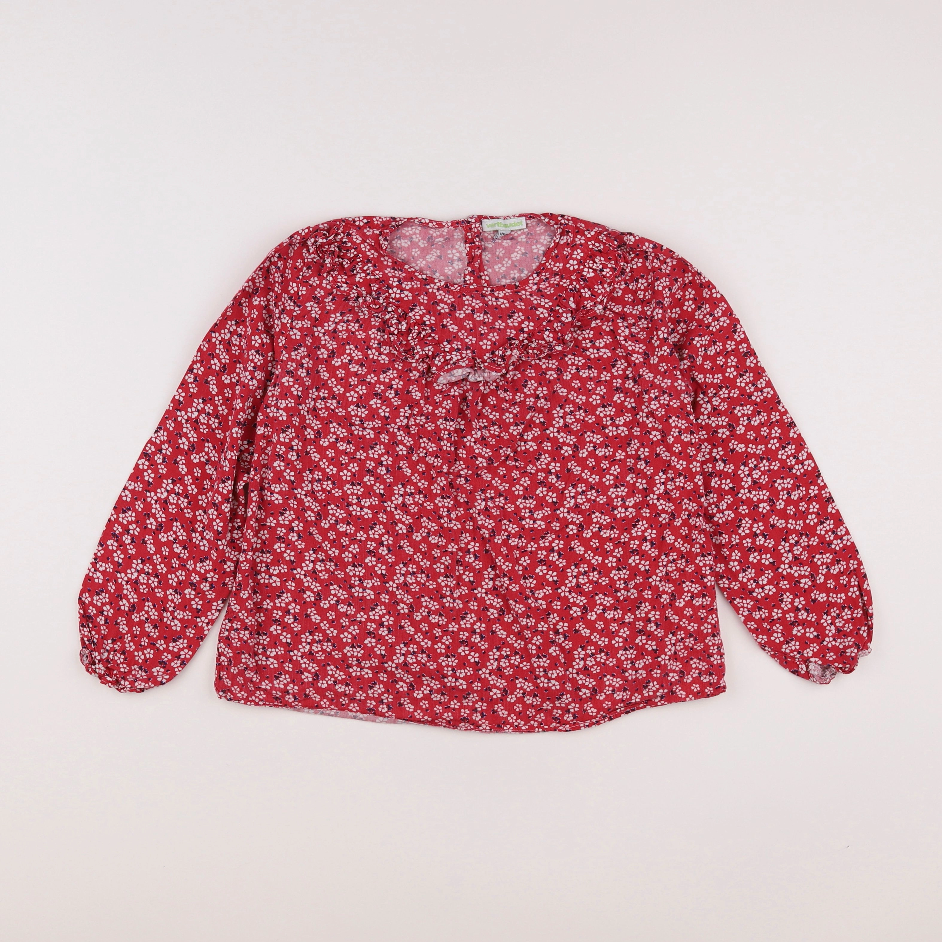 Vertbaudet - blouse rouge - 8 ans