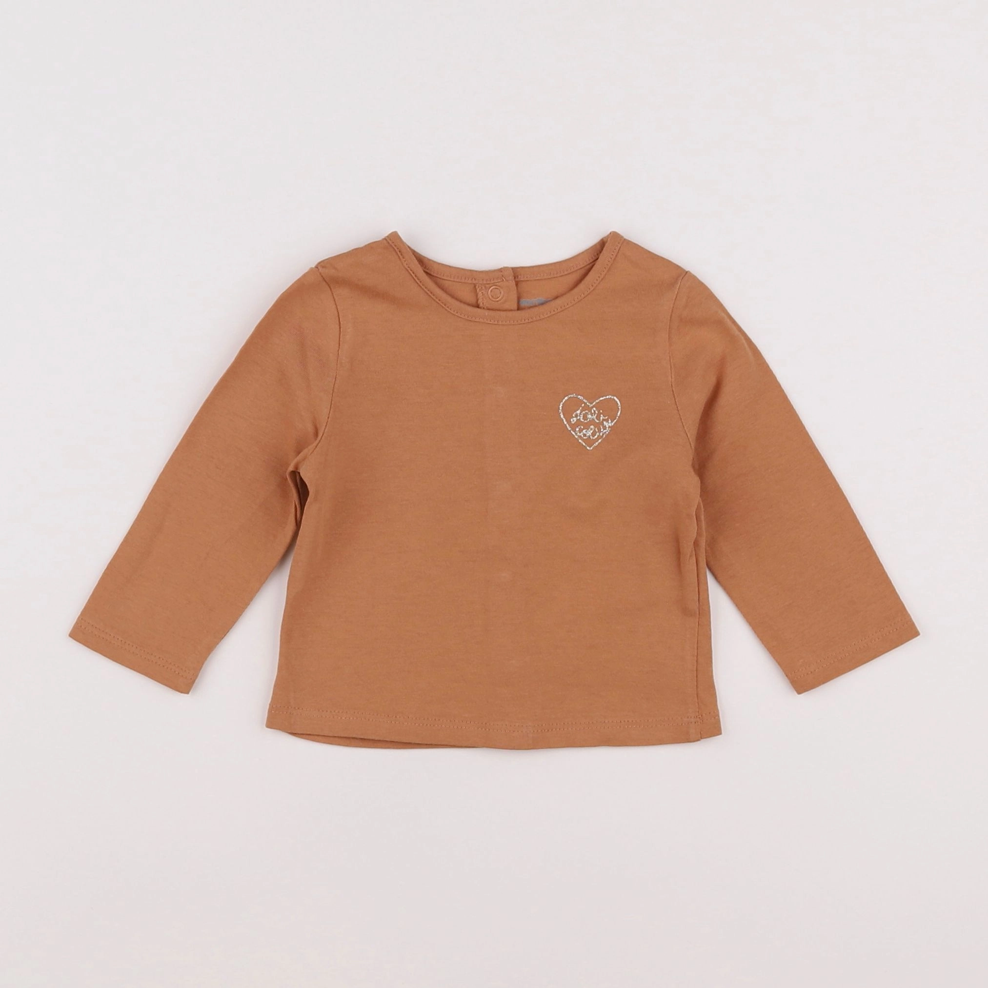 Vertbaudet - tee-shirt marron - 3 mois