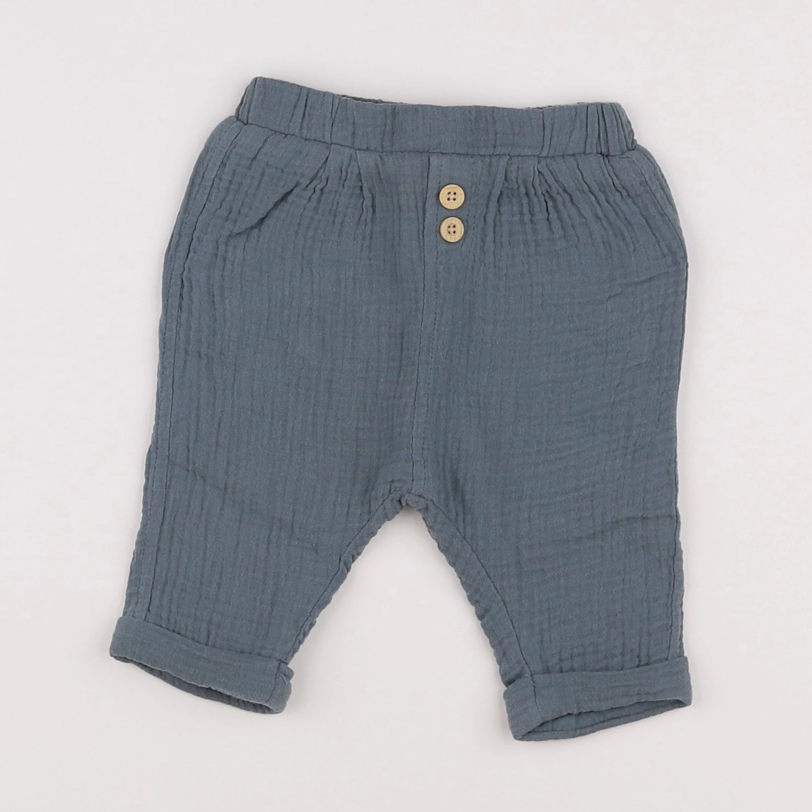 Vertbaudet - pantalon bleu - 6 mois