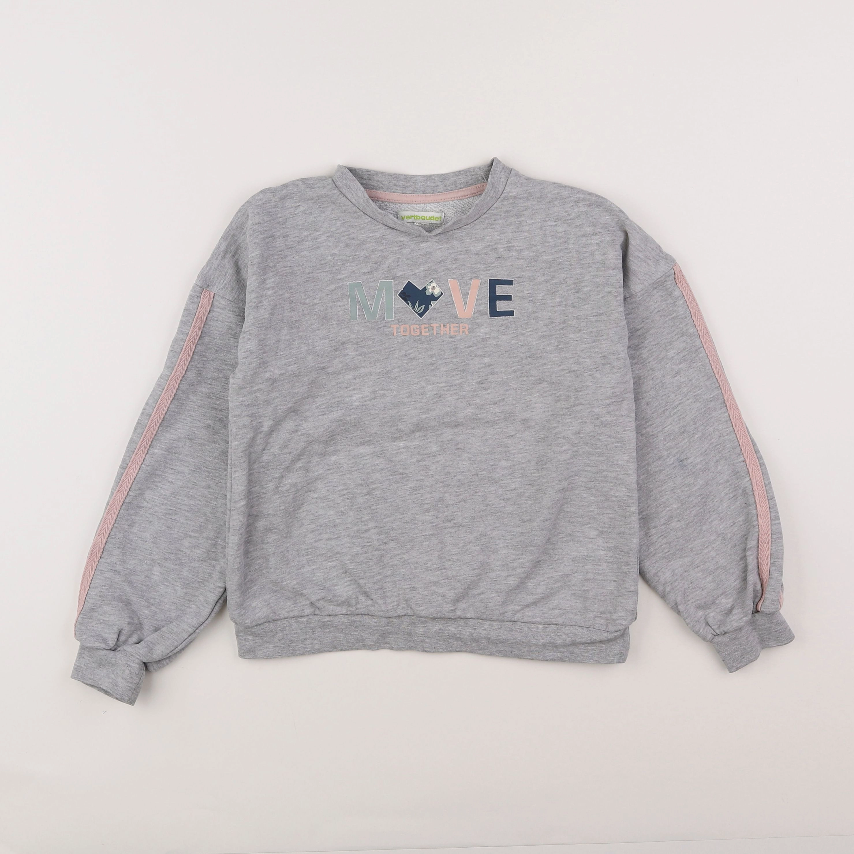 Vertbaudet - sweat gris - 8 ans