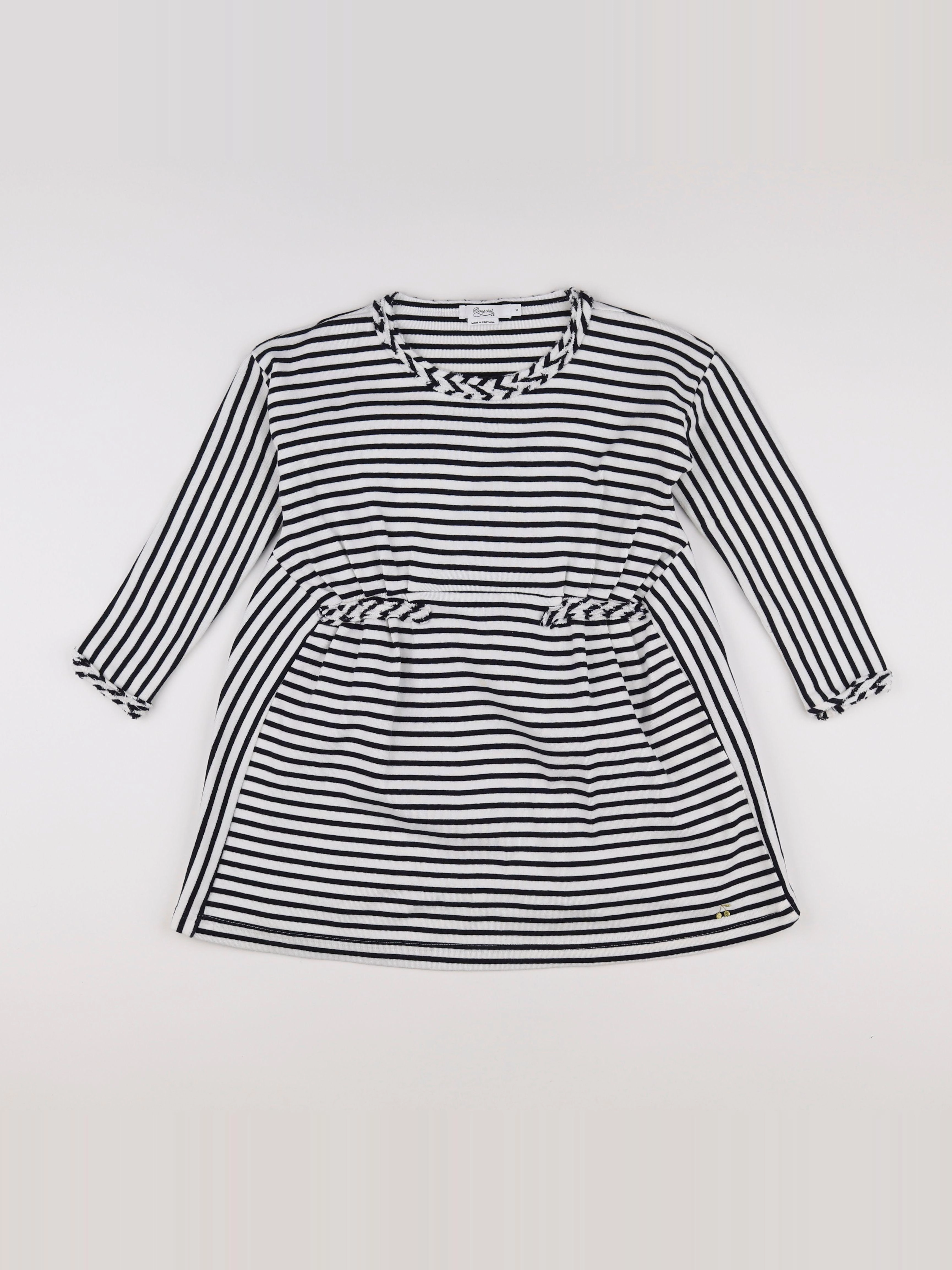 Bonpoint - robe blanc, noir - 6 ans