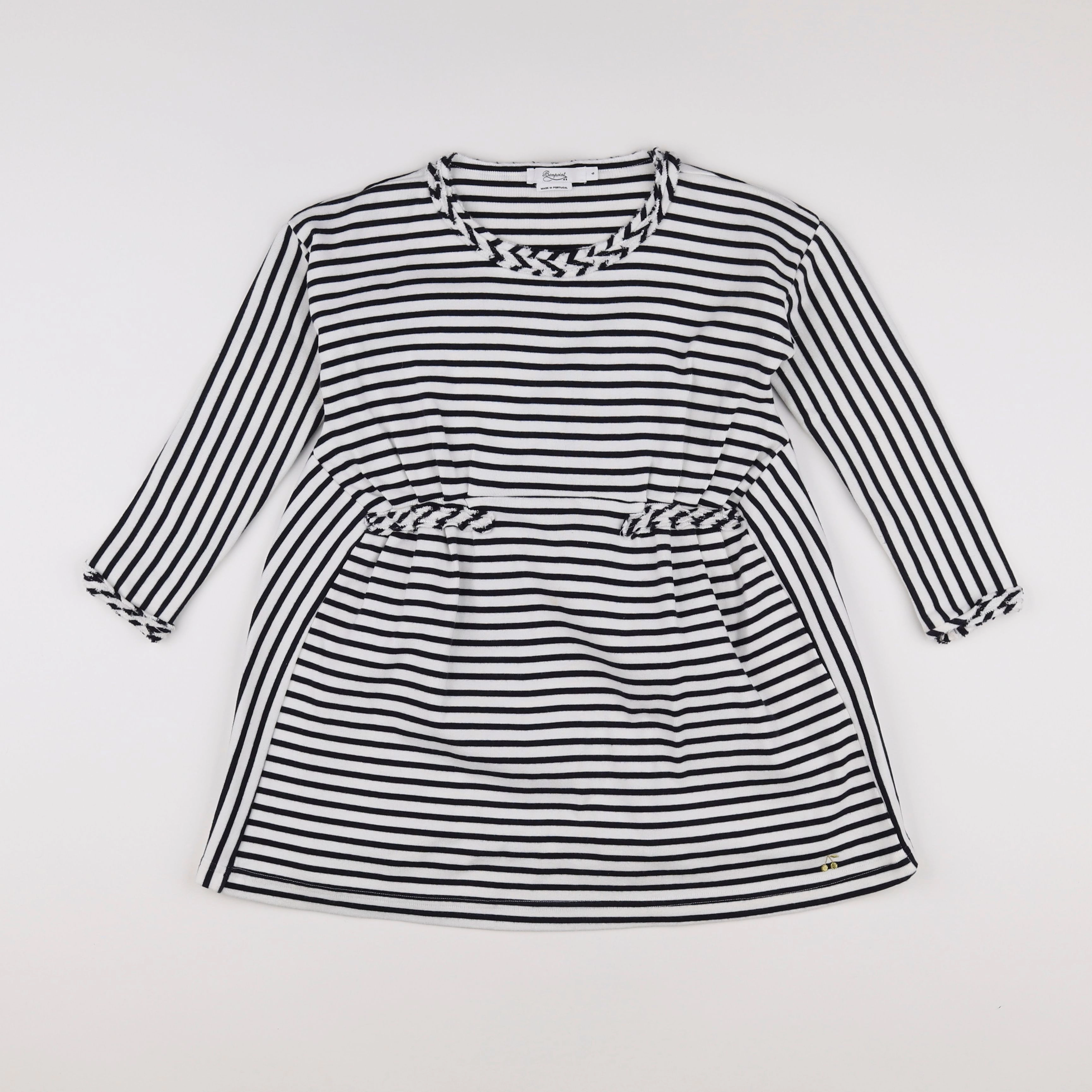 Bonpoint - robe blanc, noir - 6 ans