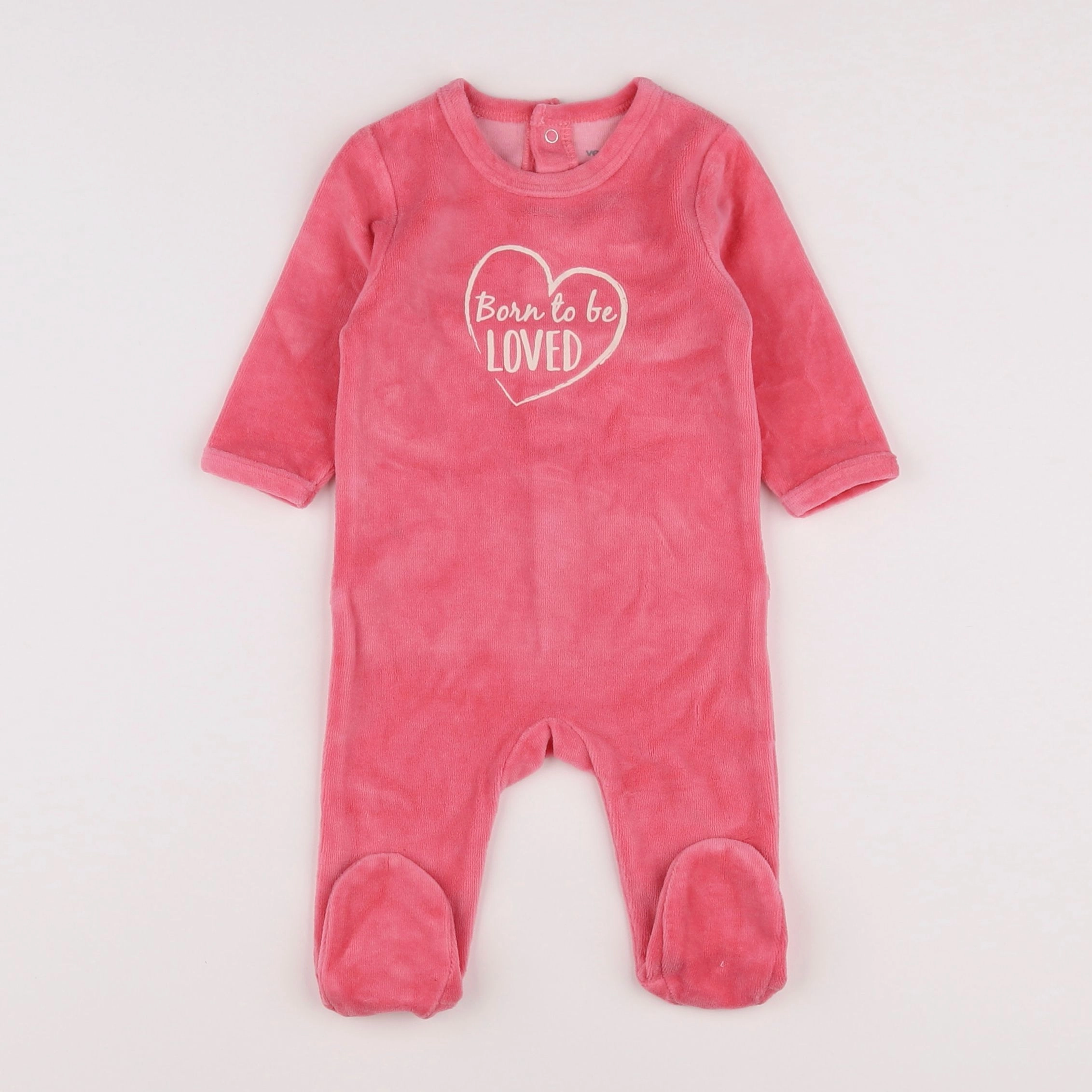 Vertbaudet - pyjama velours rose - 3 mois