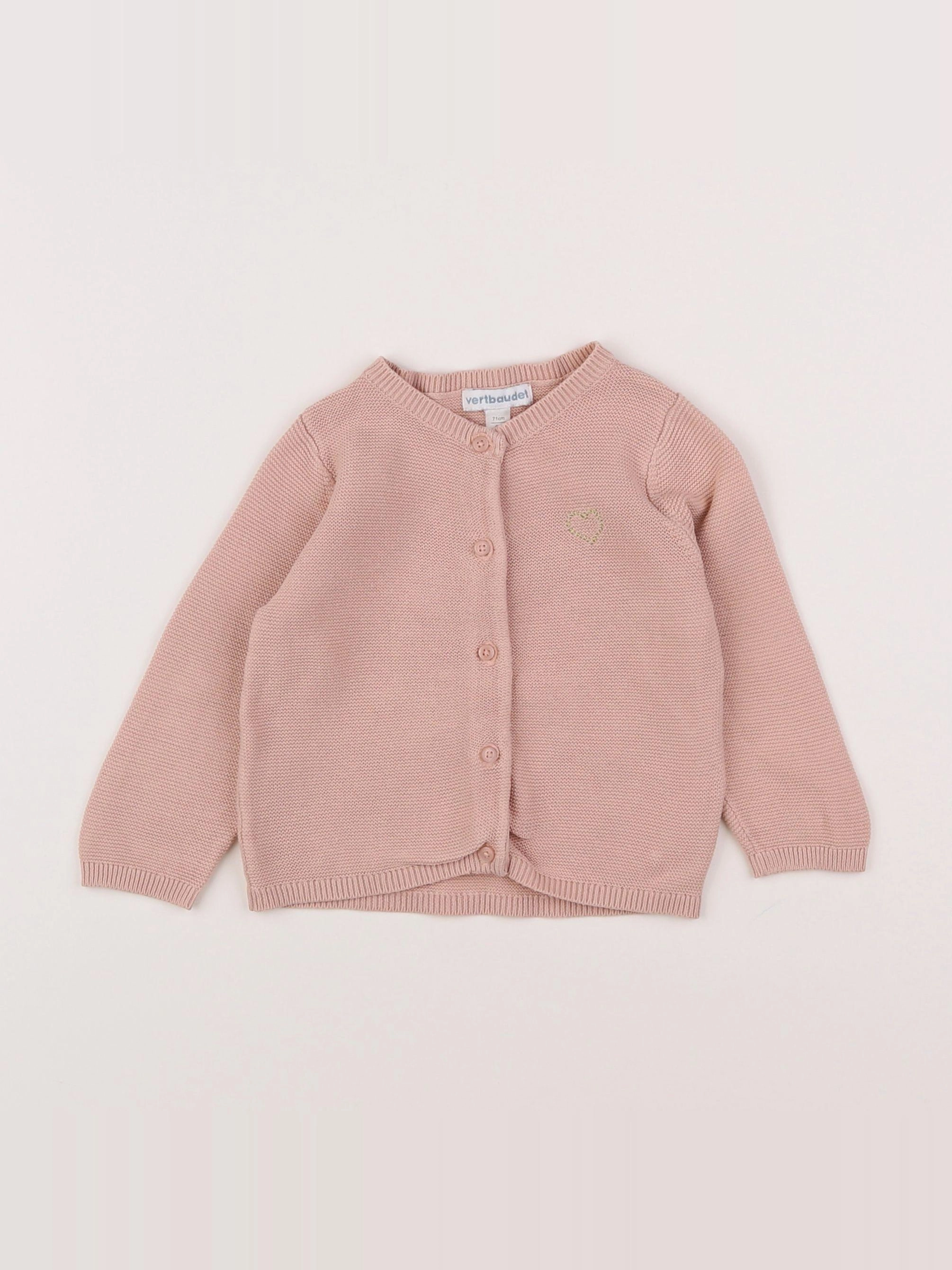 Vertbaudet - gilet rose - 9 mois