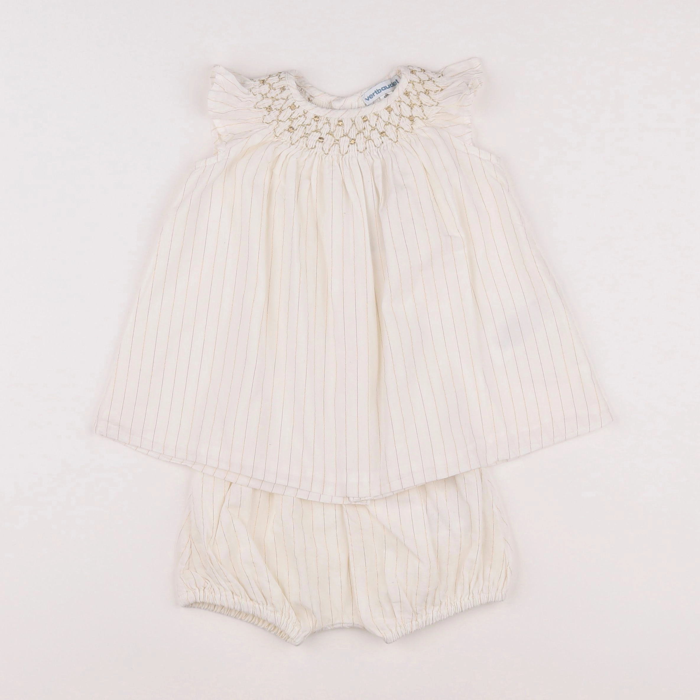 Vertbaudet - robe beige - 6 mois