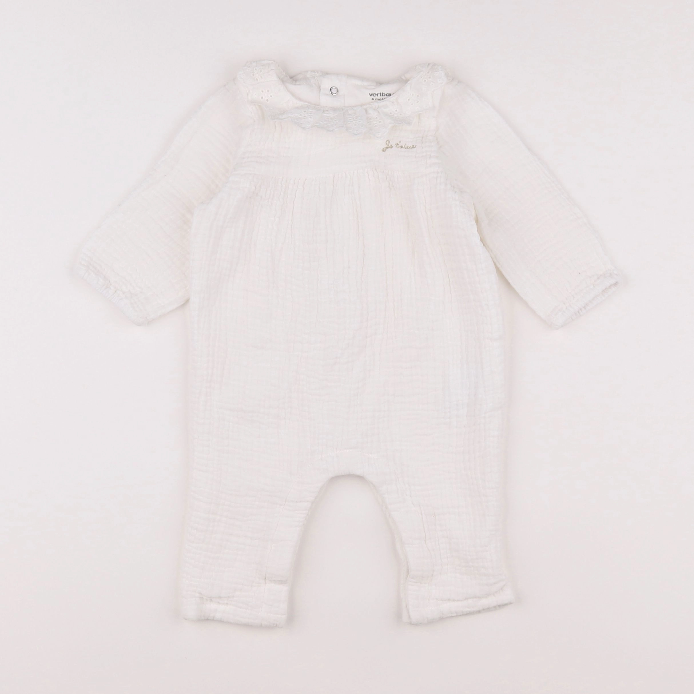 Vertbaudet - combinaison blanc - 6 mois
