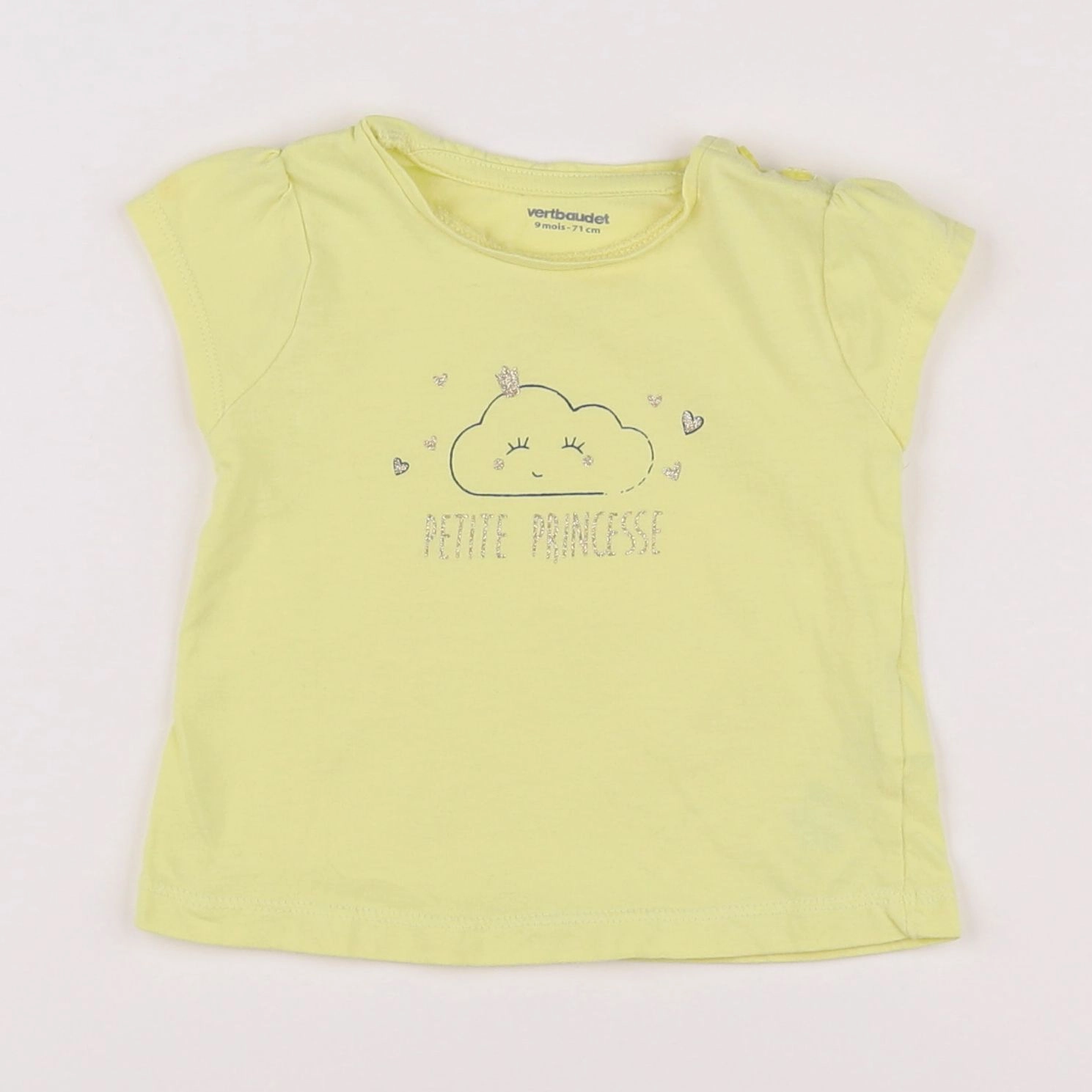 Vertbaudet - tee-shirt jaune - 9 mois