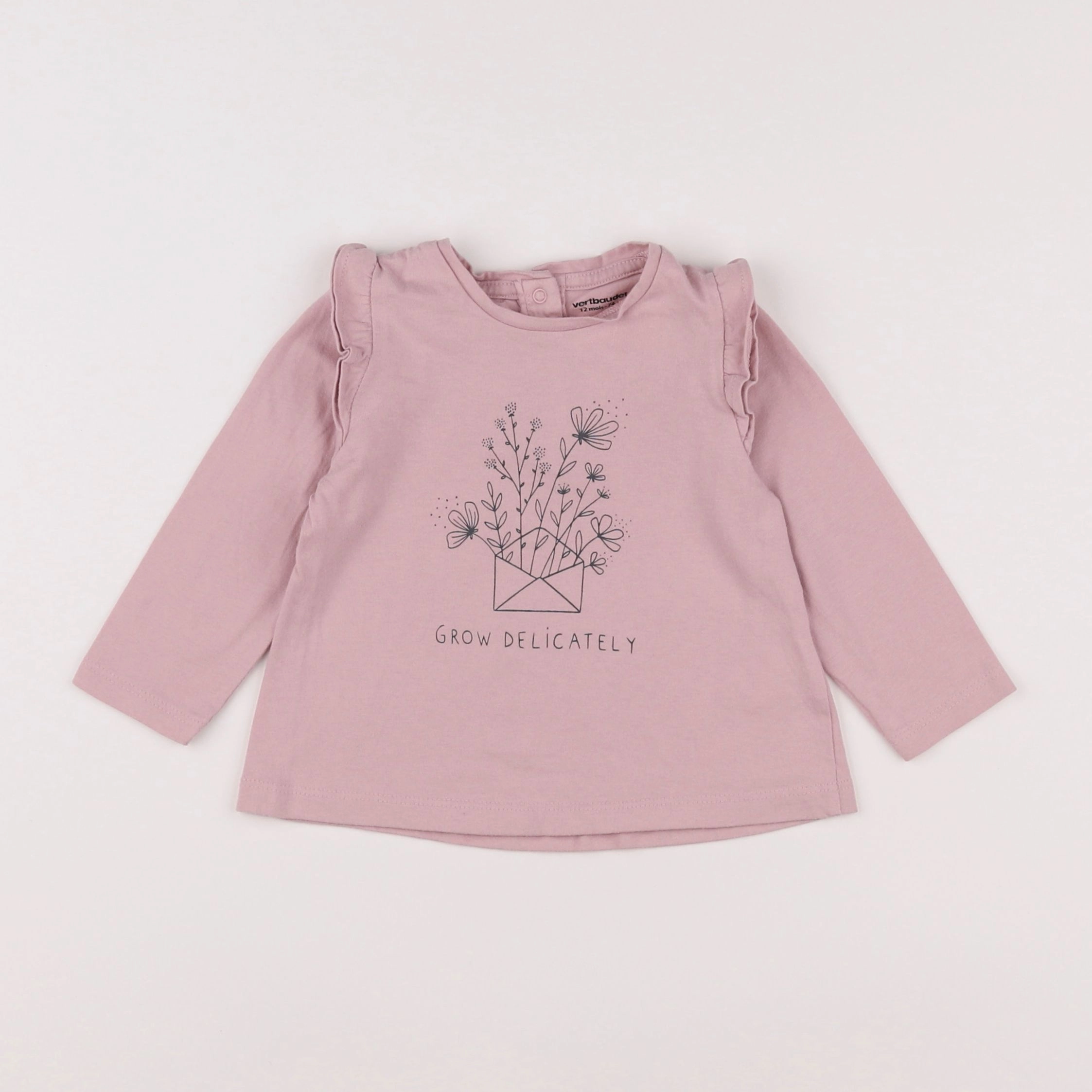 Vertbaudet - tee-shirt violet - 12 mois