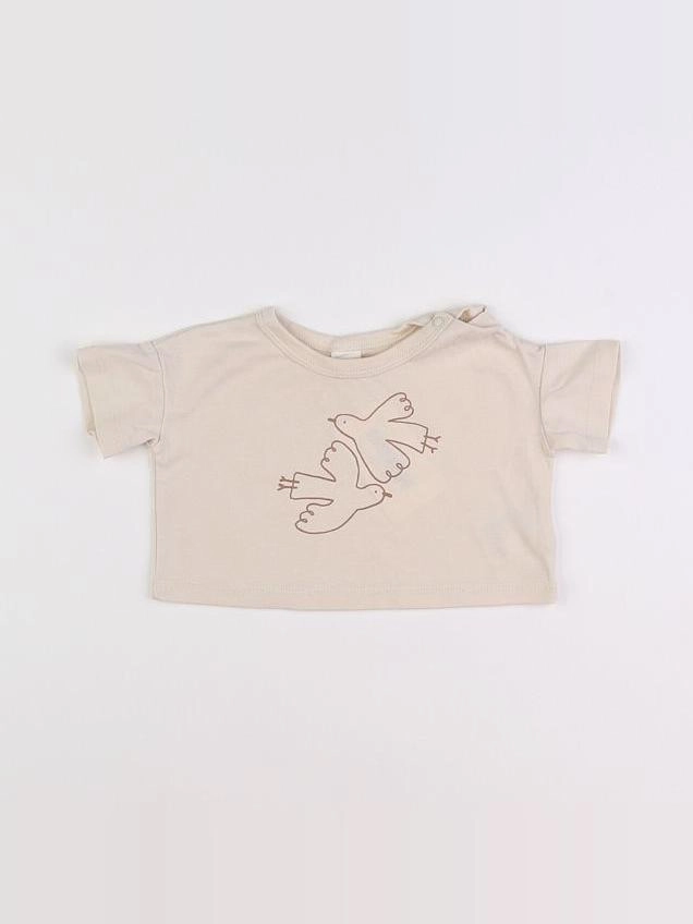 H&M - tee-shirt beige - 1 mois