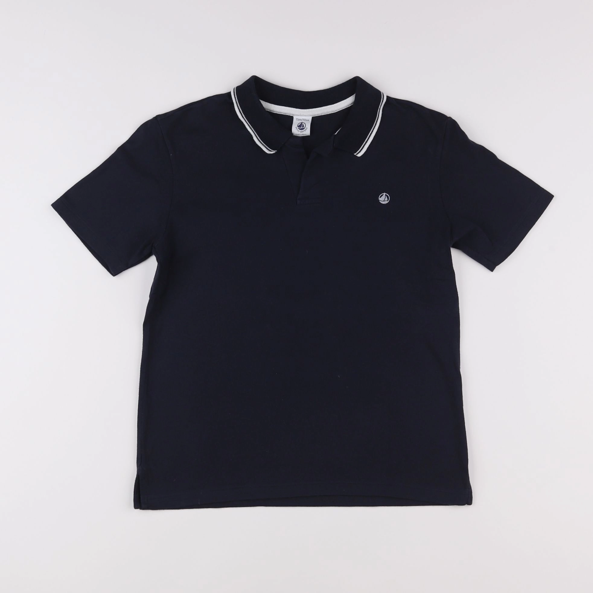 Petit Bateau - polo bleu - 12 ans