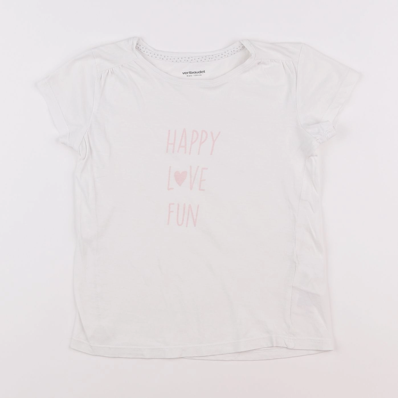 Vertbaudet - tee-shirt blanc - 8 ans