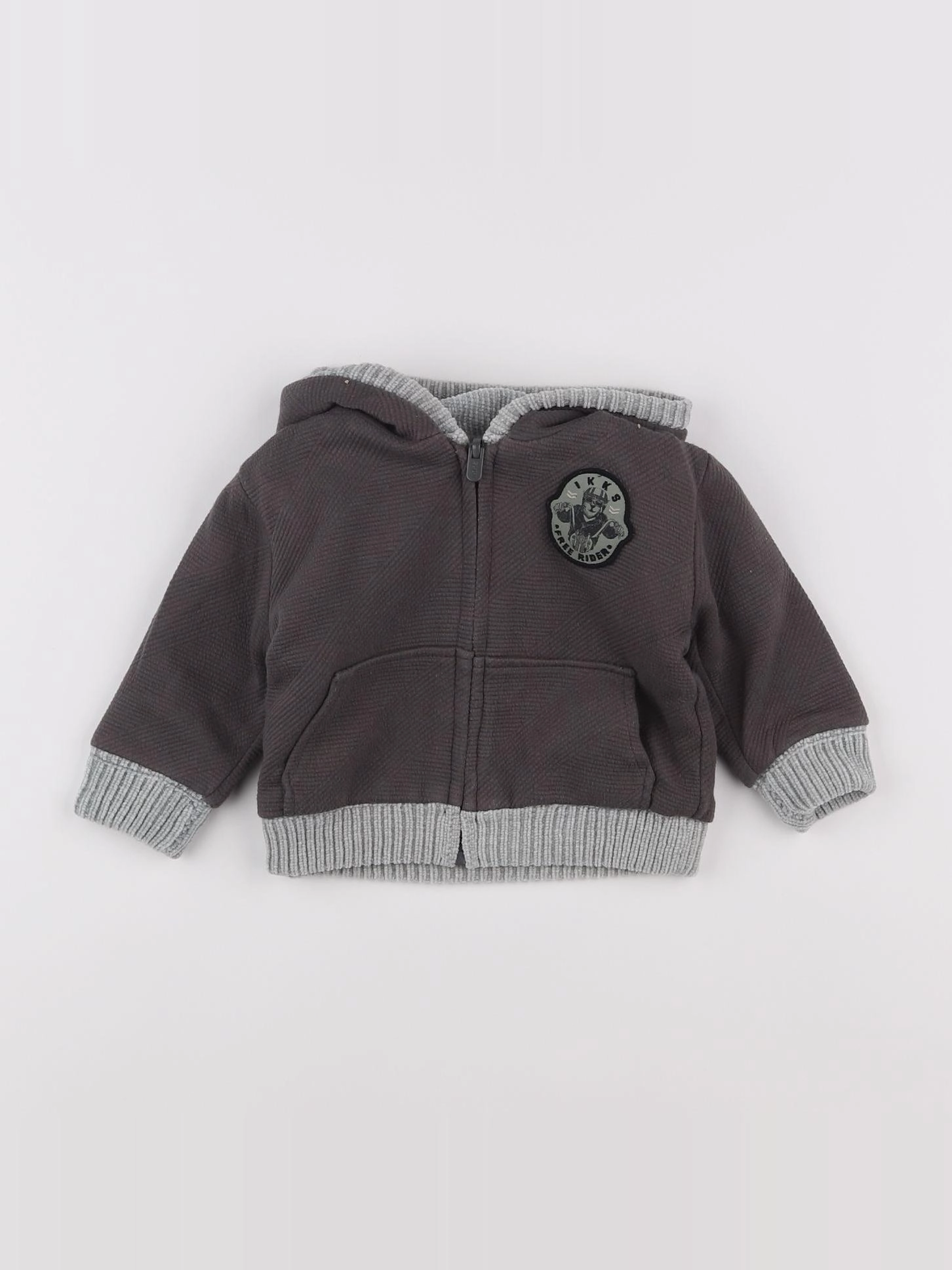 IKKS - sweat réversible gris - 6 mois
