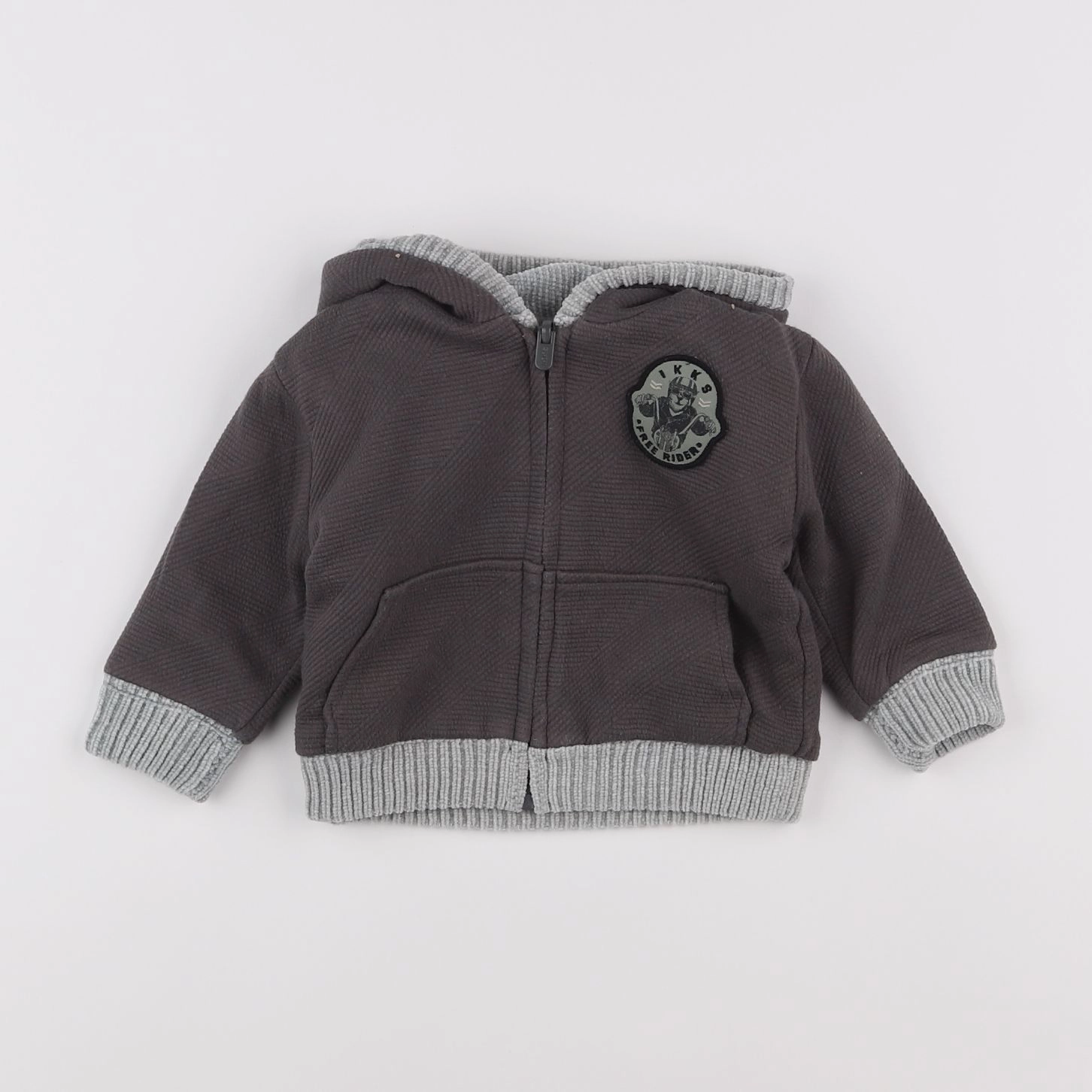 IKKS - sweat réversible gris - 6 mois