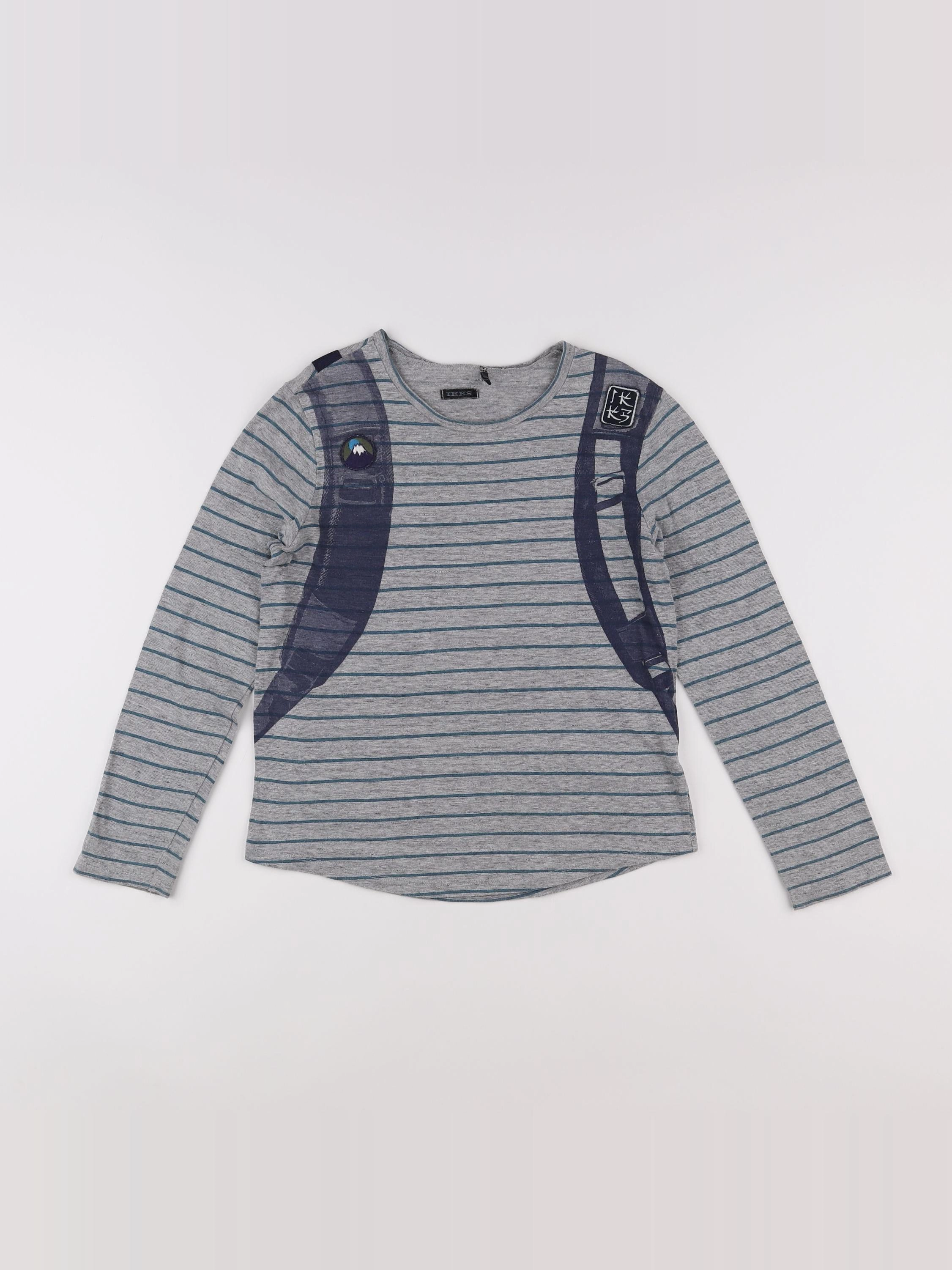 IKKS - tee-shirt gris - 10 ans
