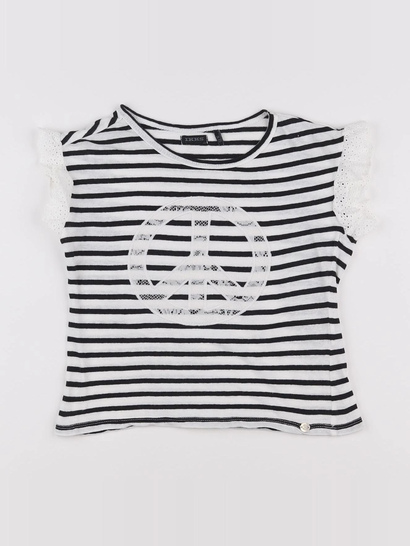 IKKS - tee-shirt noir, blanc - 8 ans