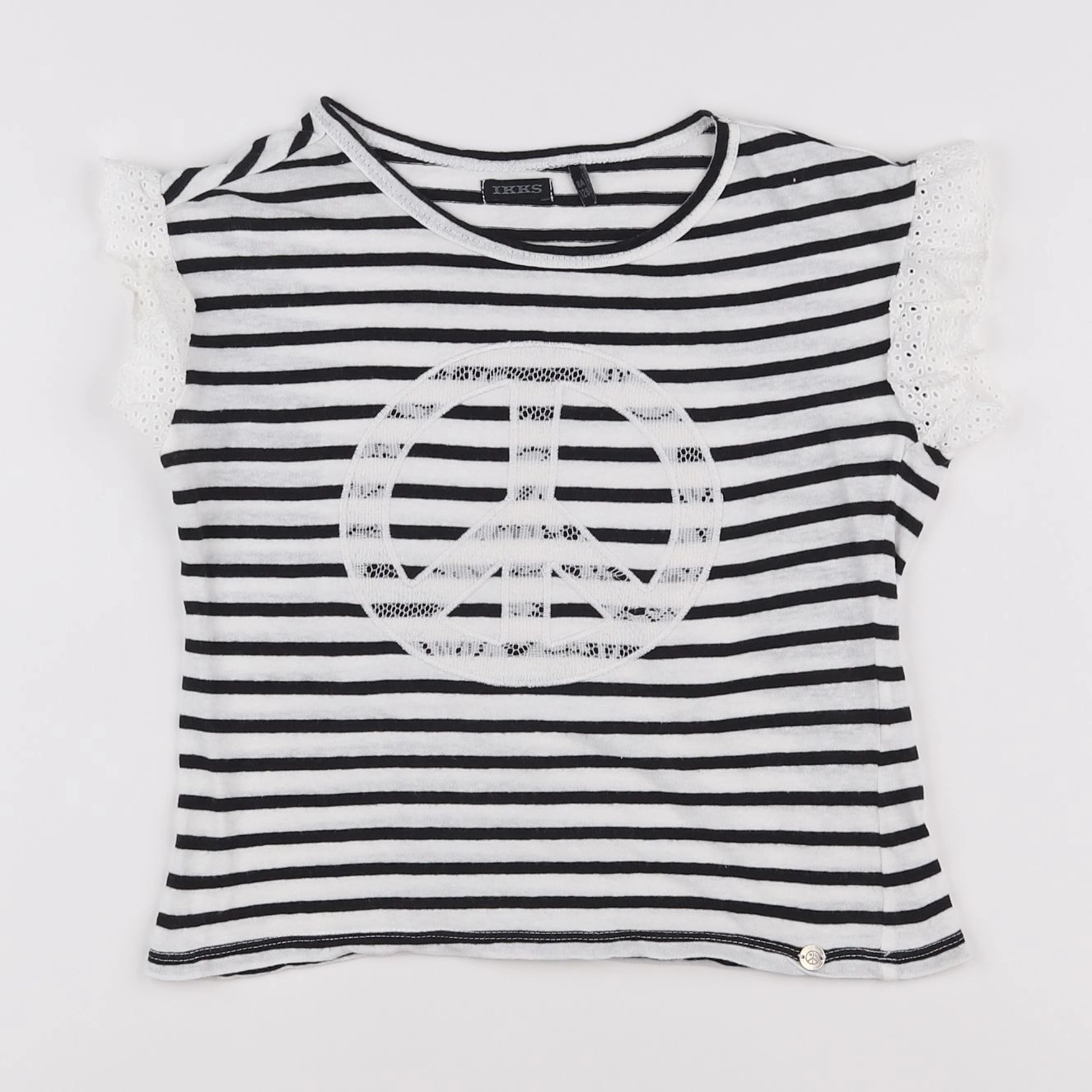 IKKS - tee-shirt noir, blanc - 8 ans