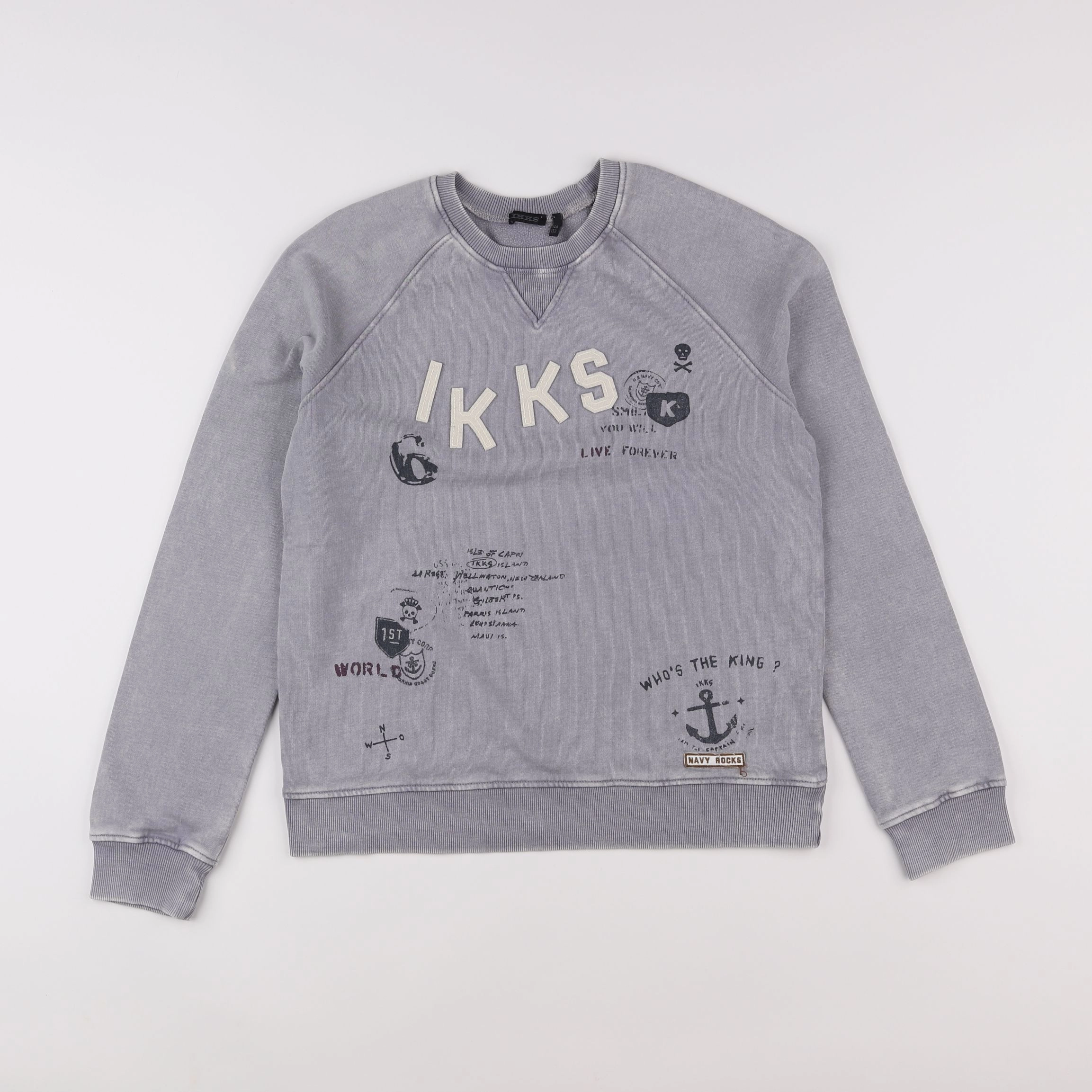 IKKS - sweat gris - 12 ans