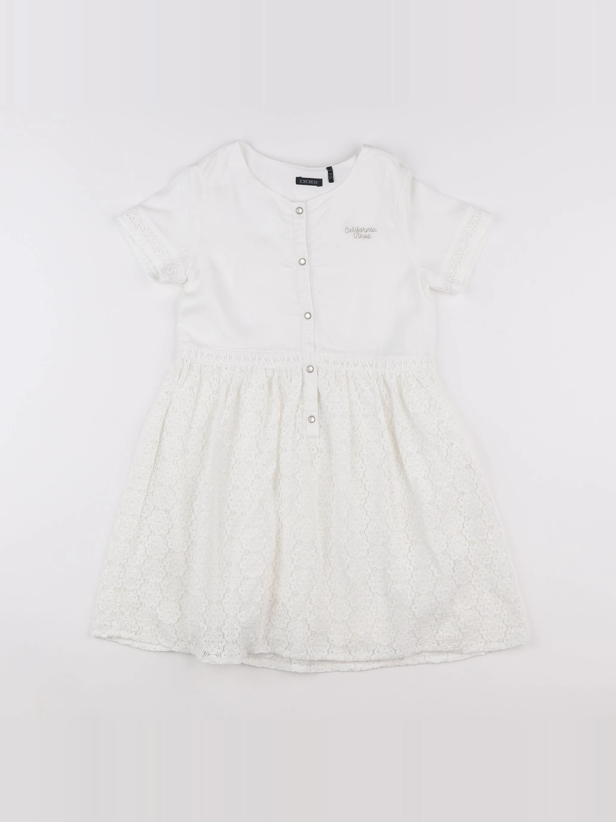 IKKS - robe blanc - 8 ans