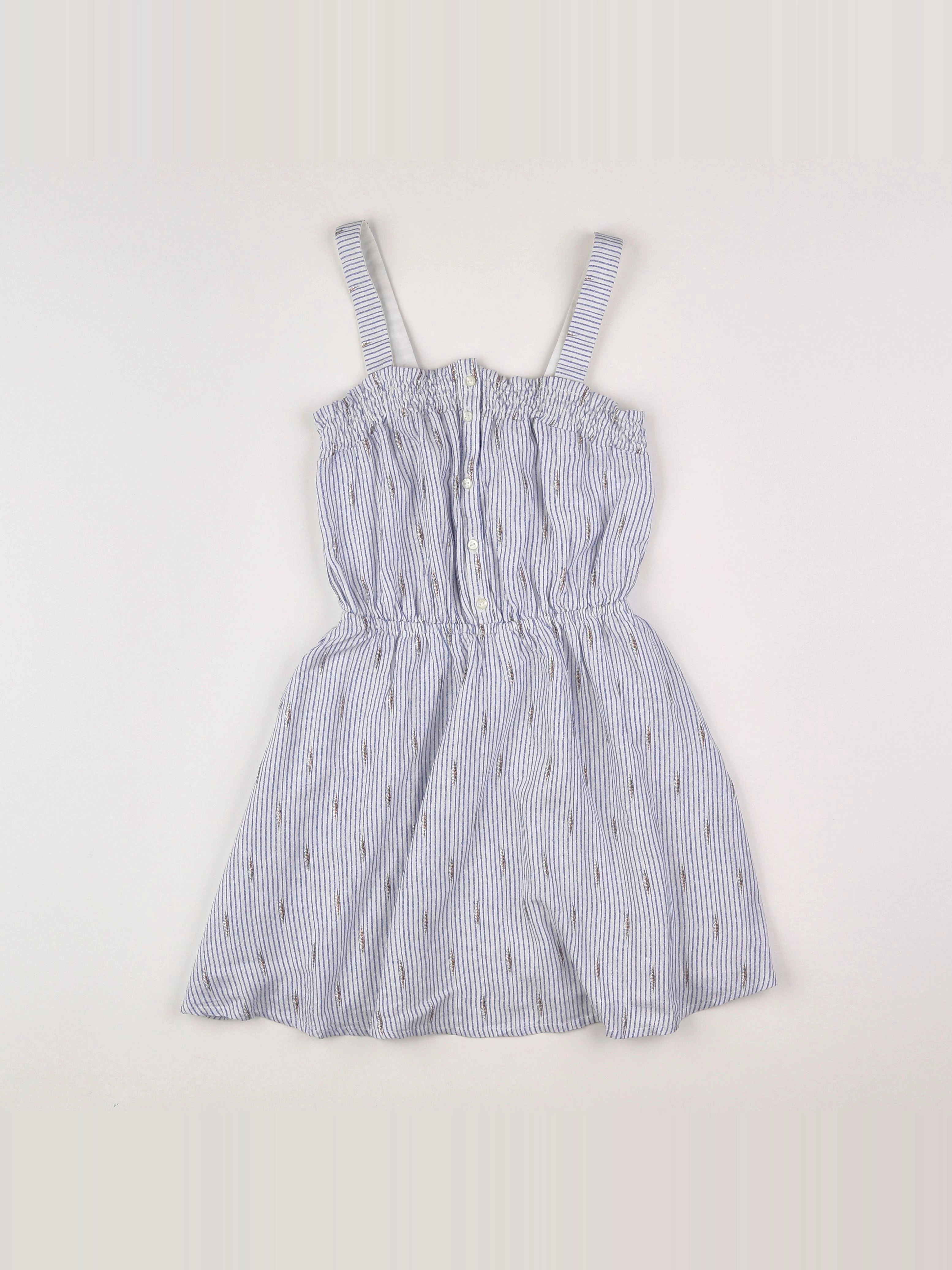 IKKS - robe blanc, bleu - 8 ans