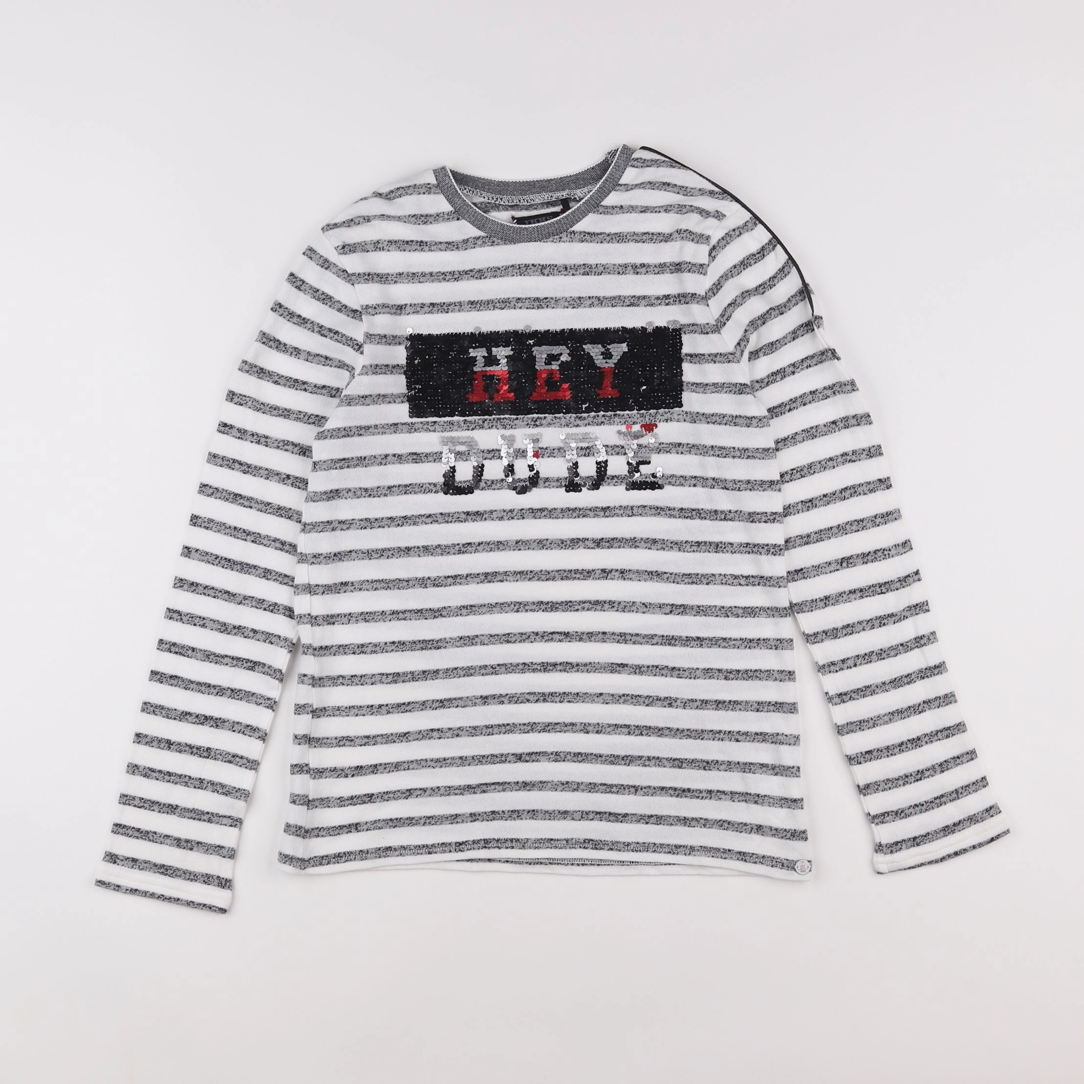 IKKS - tee-shirt blanc, gris - 10 ans