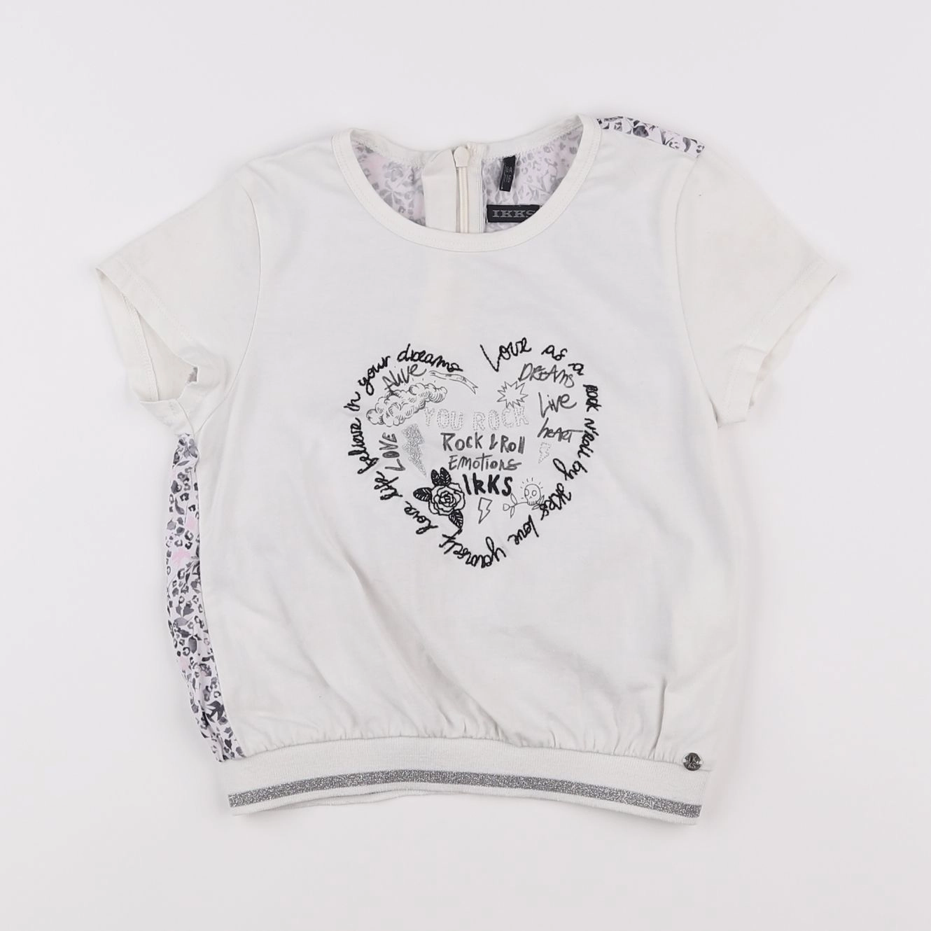 IKKS - tee-shirt imprimé au dos blanc, argent - 6 ans