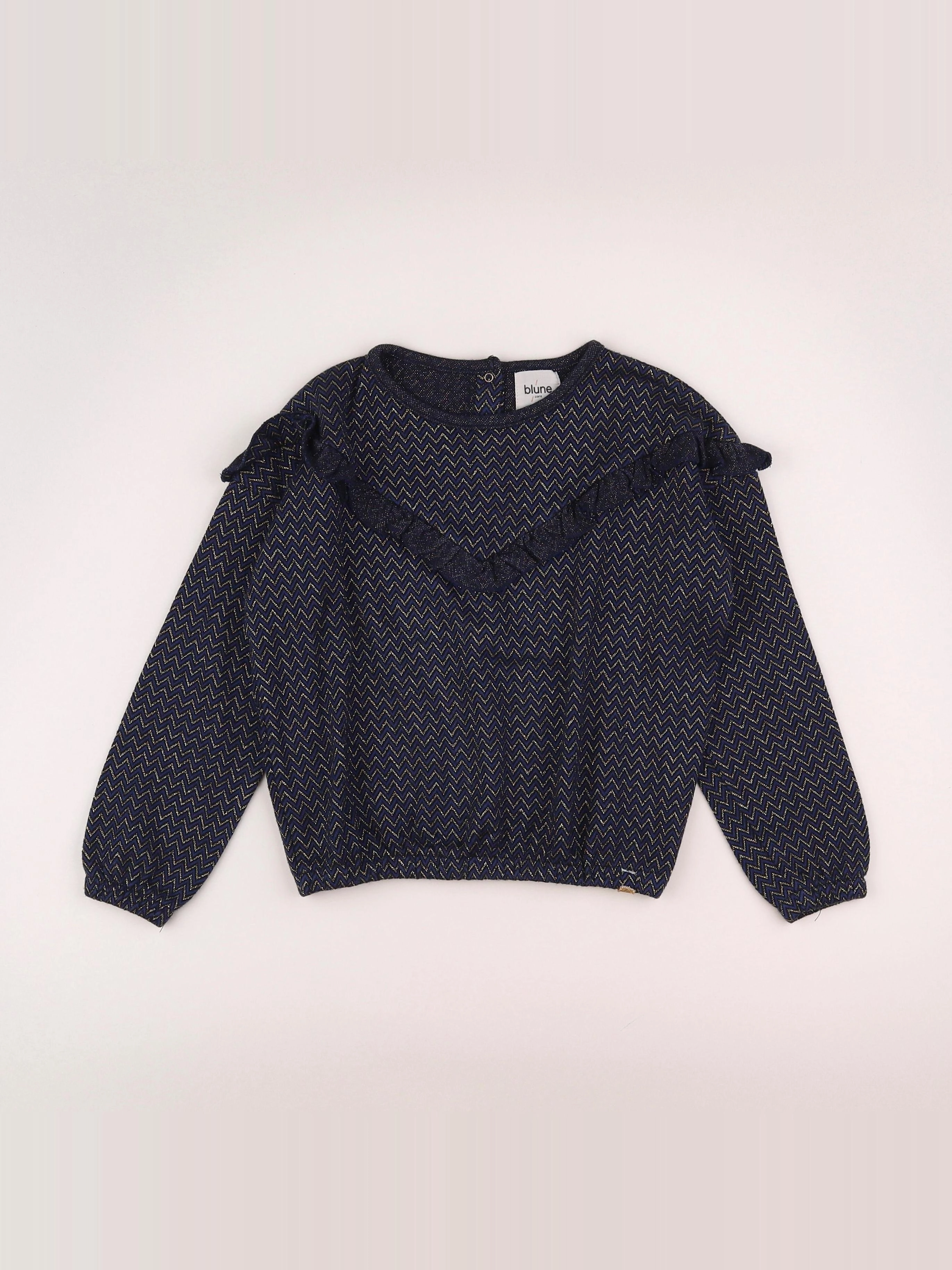 Blune - sweat bleu, or - 6 ans
