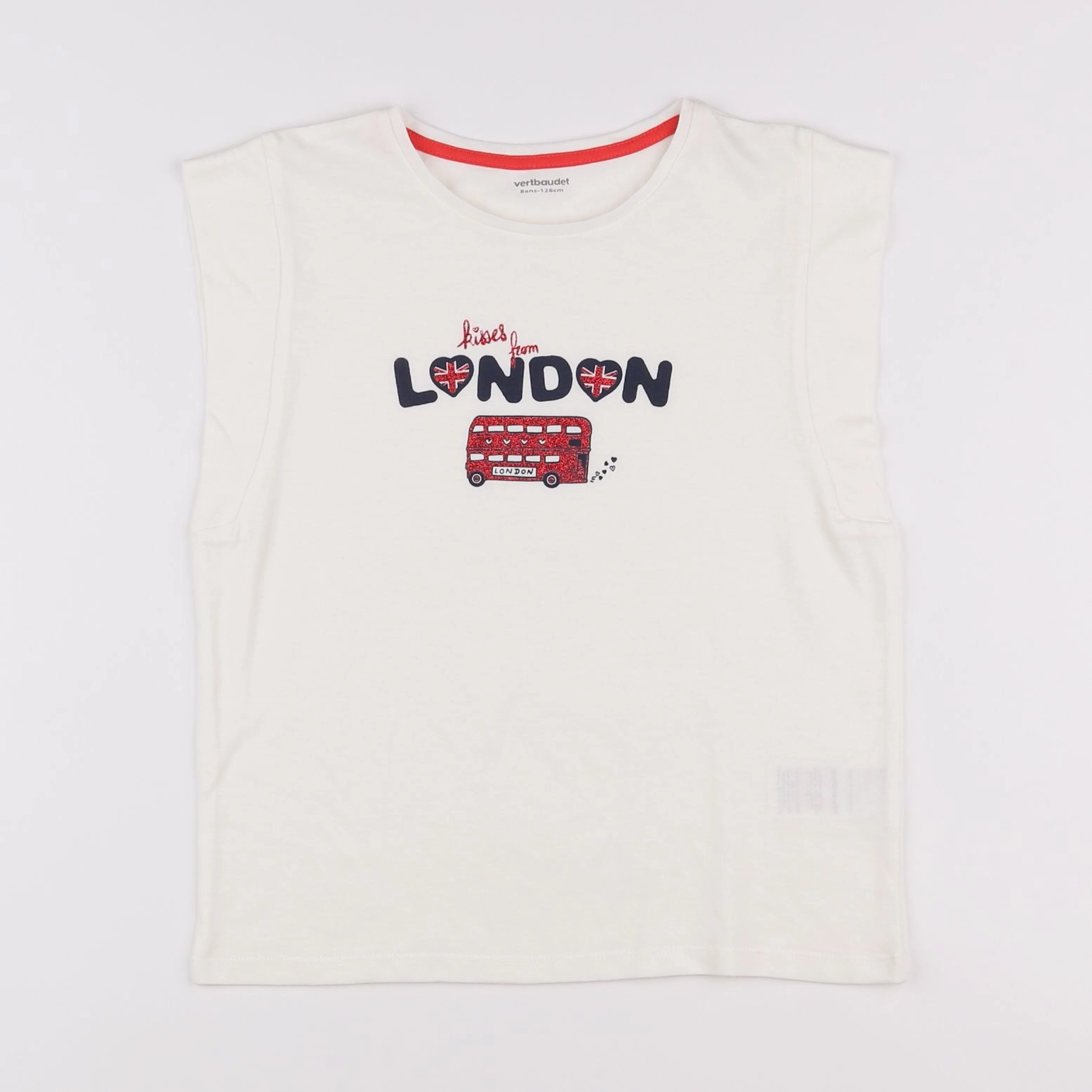 Vertbaudet - tee-shirt blanc - 8 ans