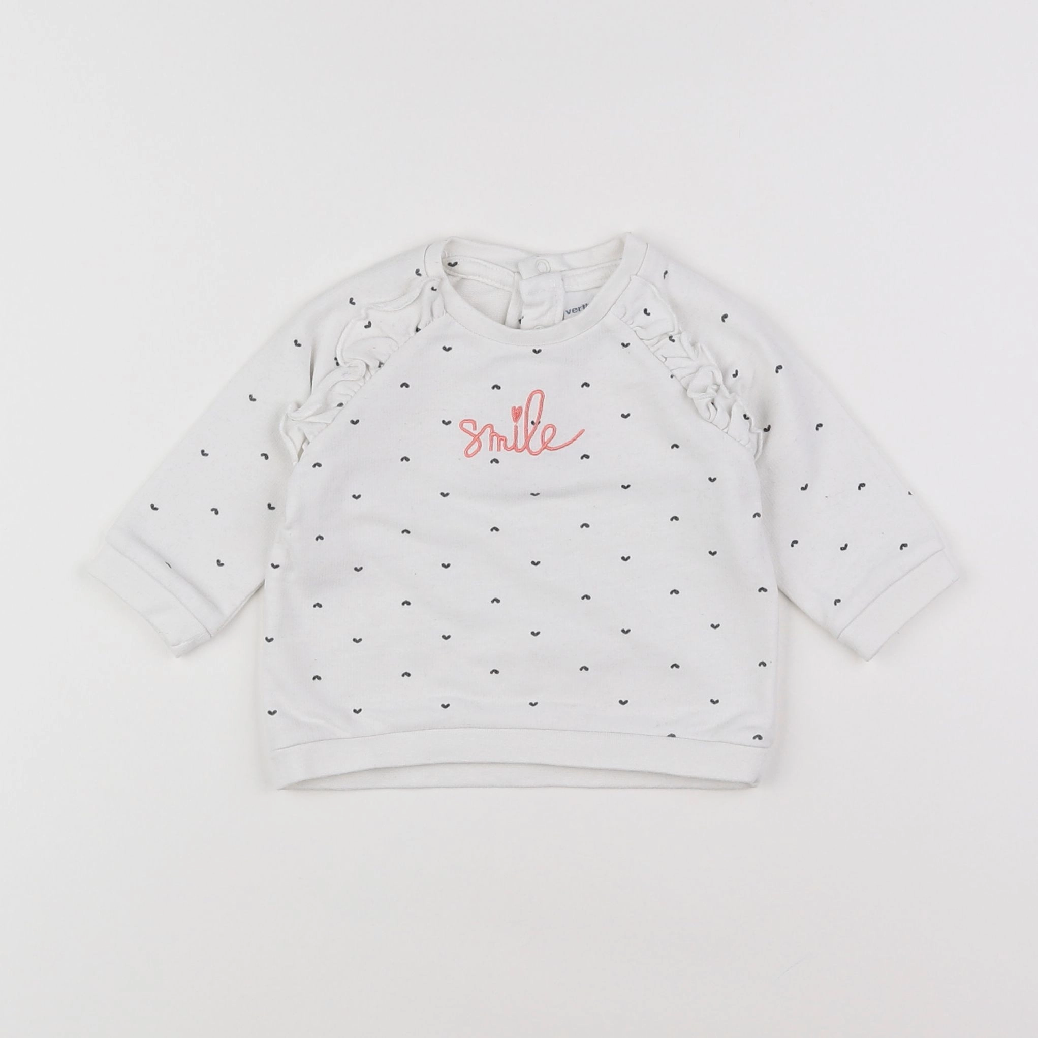 Vertbaudet - sweat blanc - 3 mois