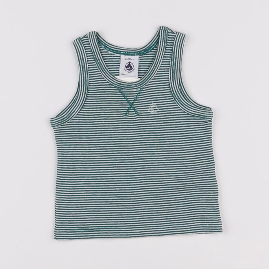 Petit Bateau - maillot de corps vert - 6 mois