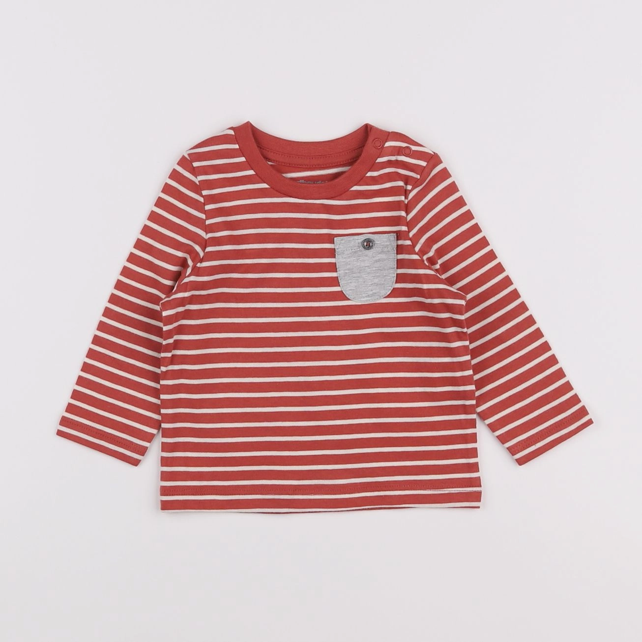 Vertbaudet - tee-shirt rouge - 6 mois
