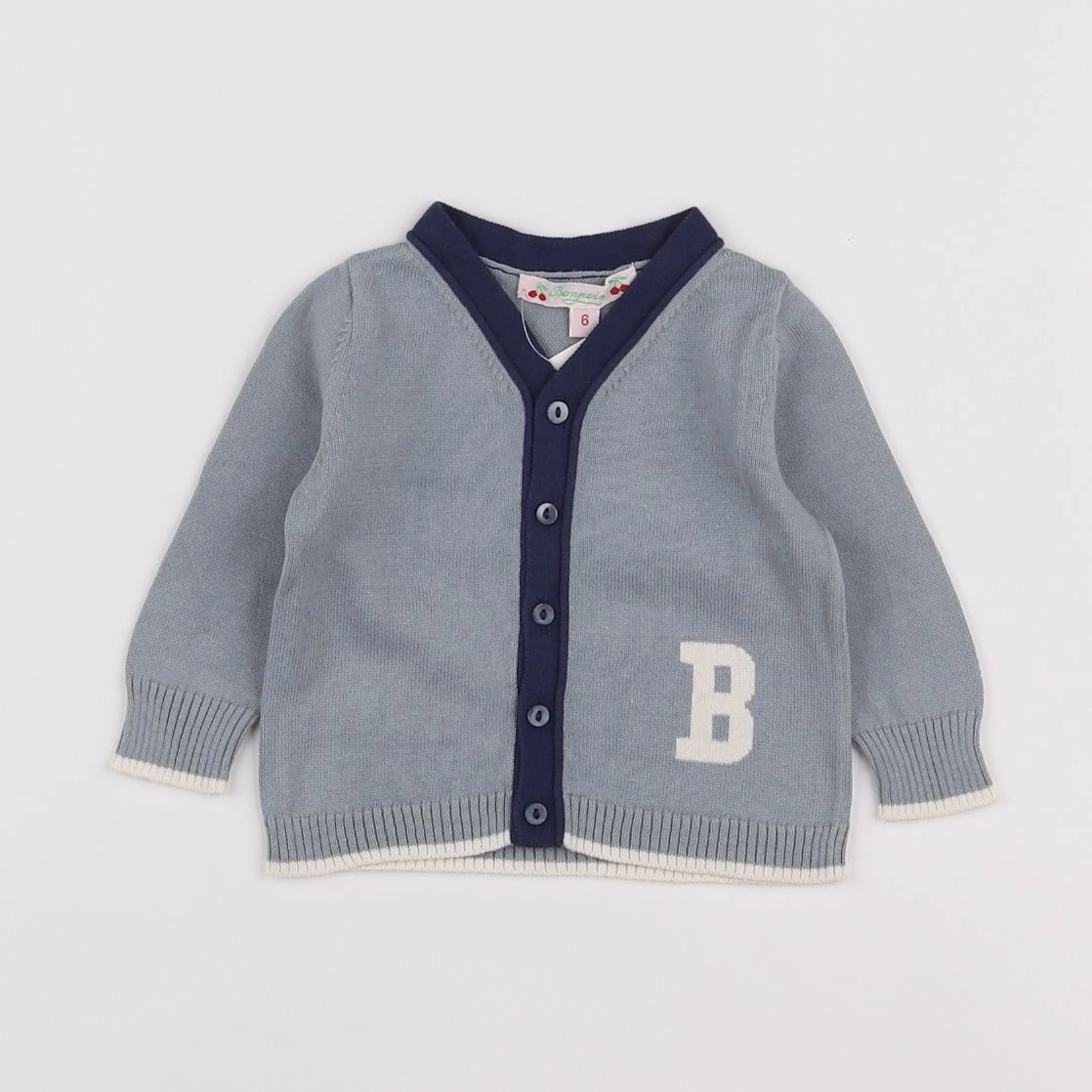 Bonpoint - gilet bleu - 6 mois