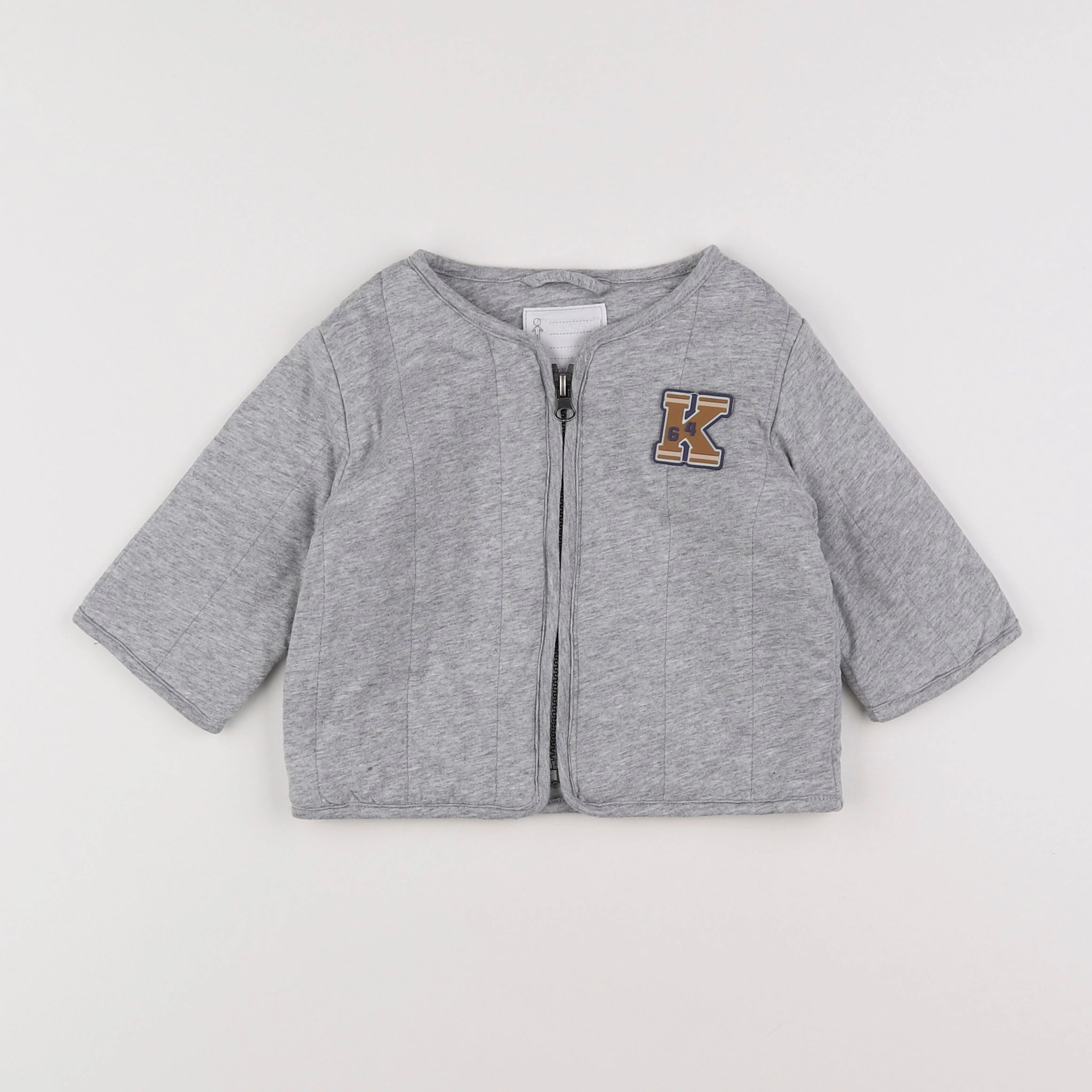 Vertbaudet - veste gris - 9 mois