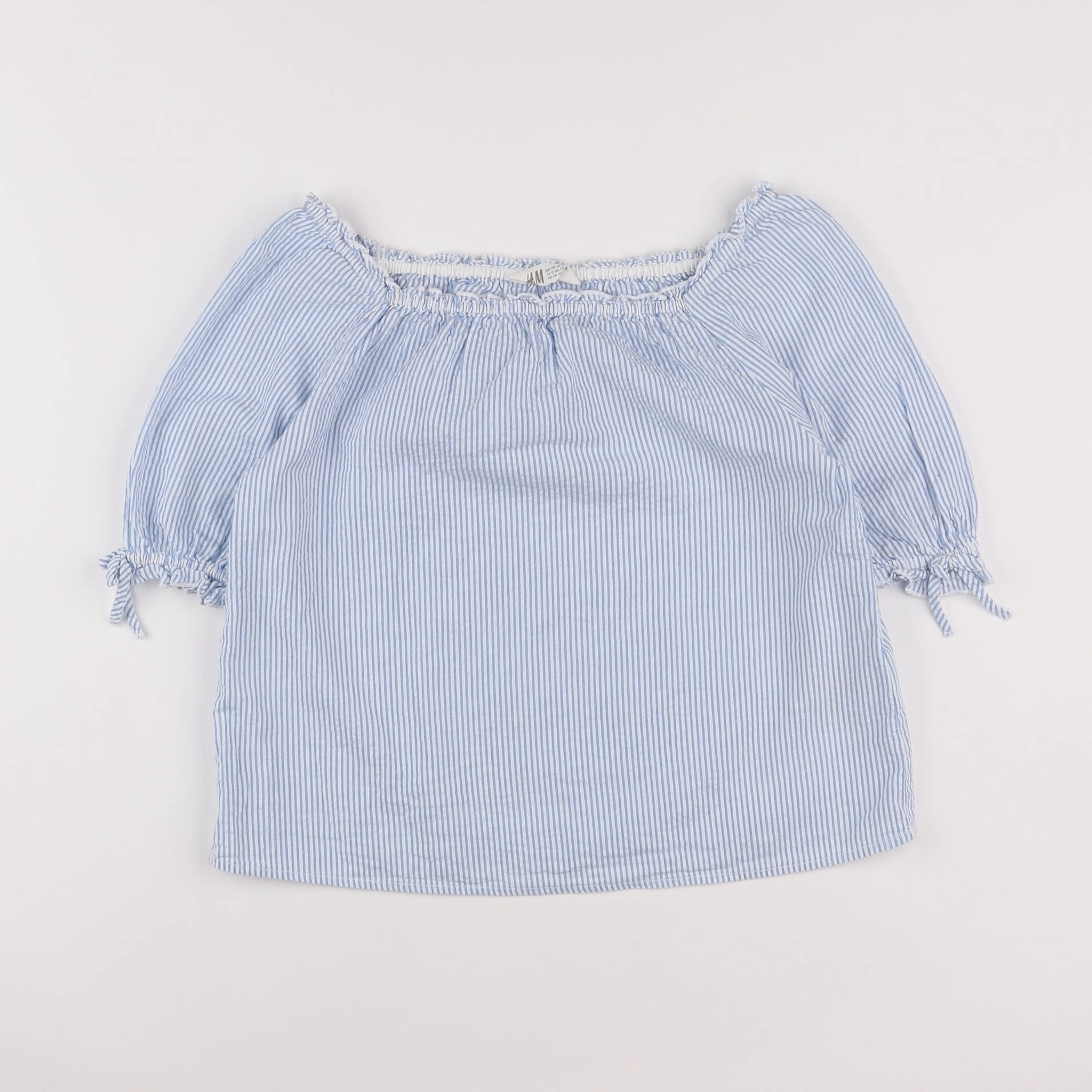 H&M - blouse blanc, bleu - 12/13 ans