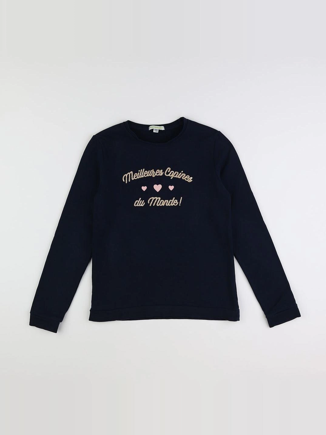 Vertbaudet - sweat bleu, or - 12 ans