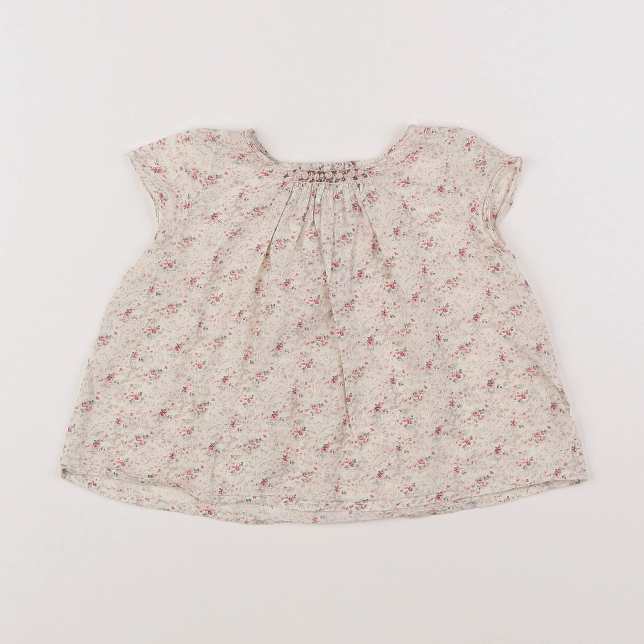 Bonpoint - blouse blanc, rouge - 2 ans