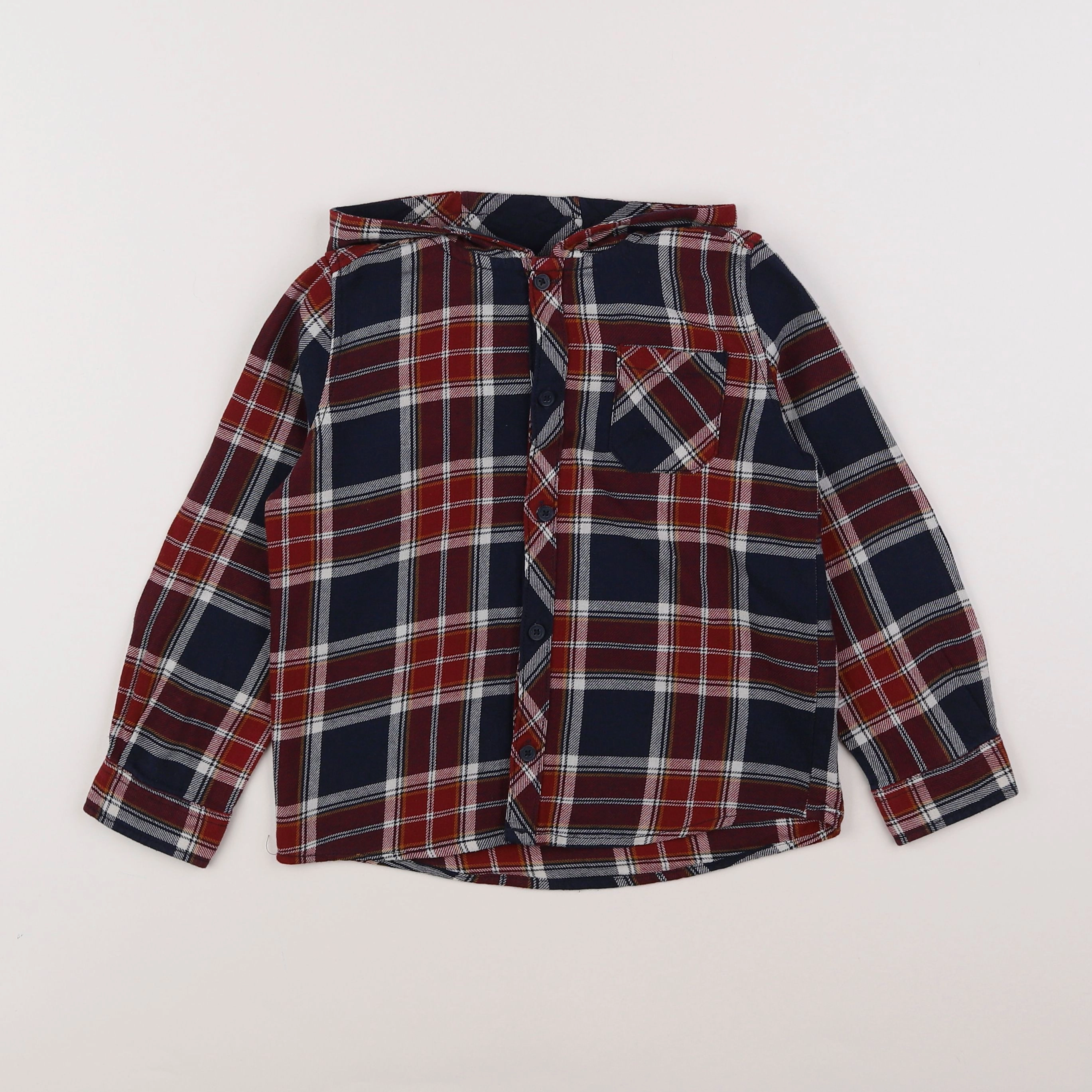 Tape à l'oeil - chemise bleu, rouge - 4 ans