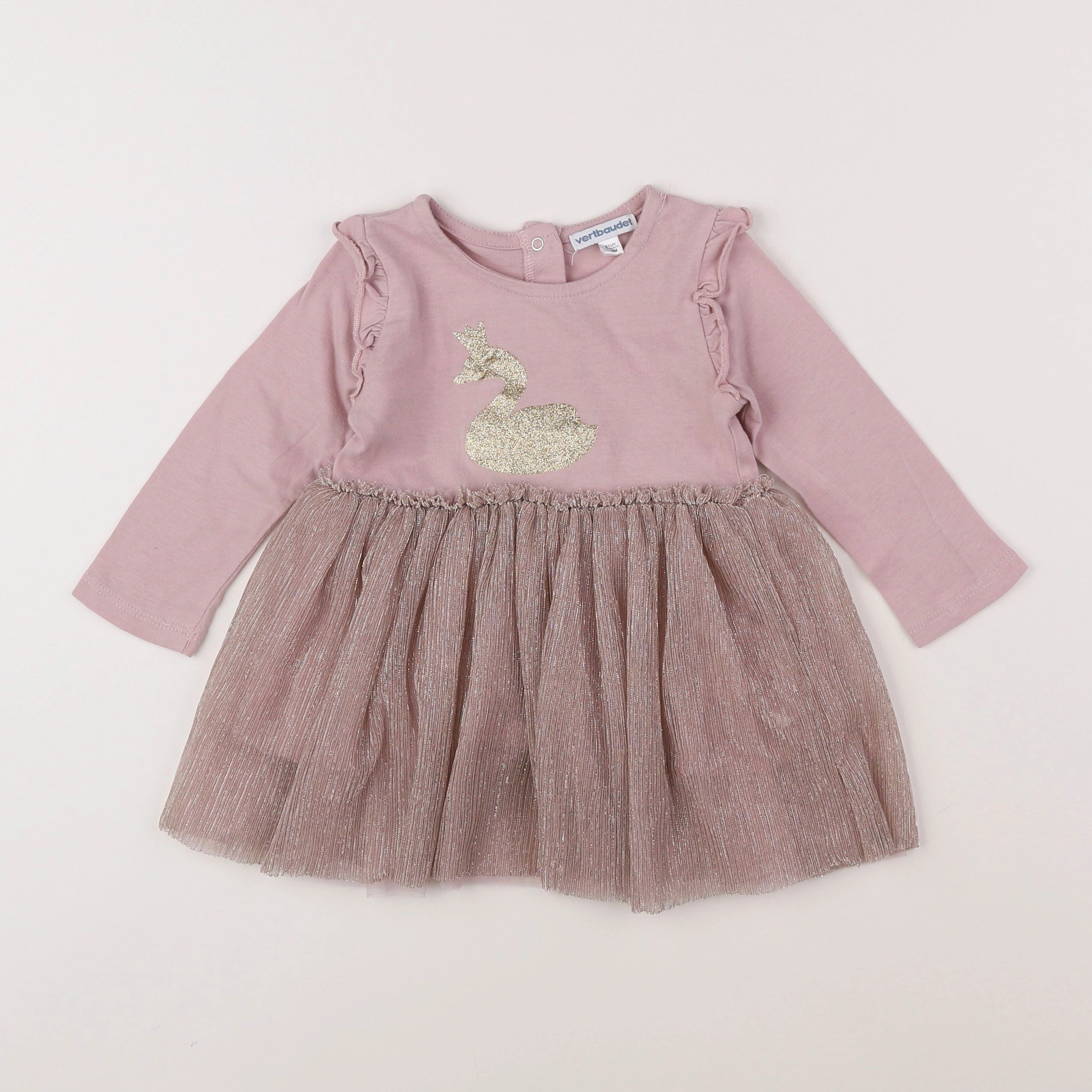 Vertbaudet - robe or, rose - 18 mois