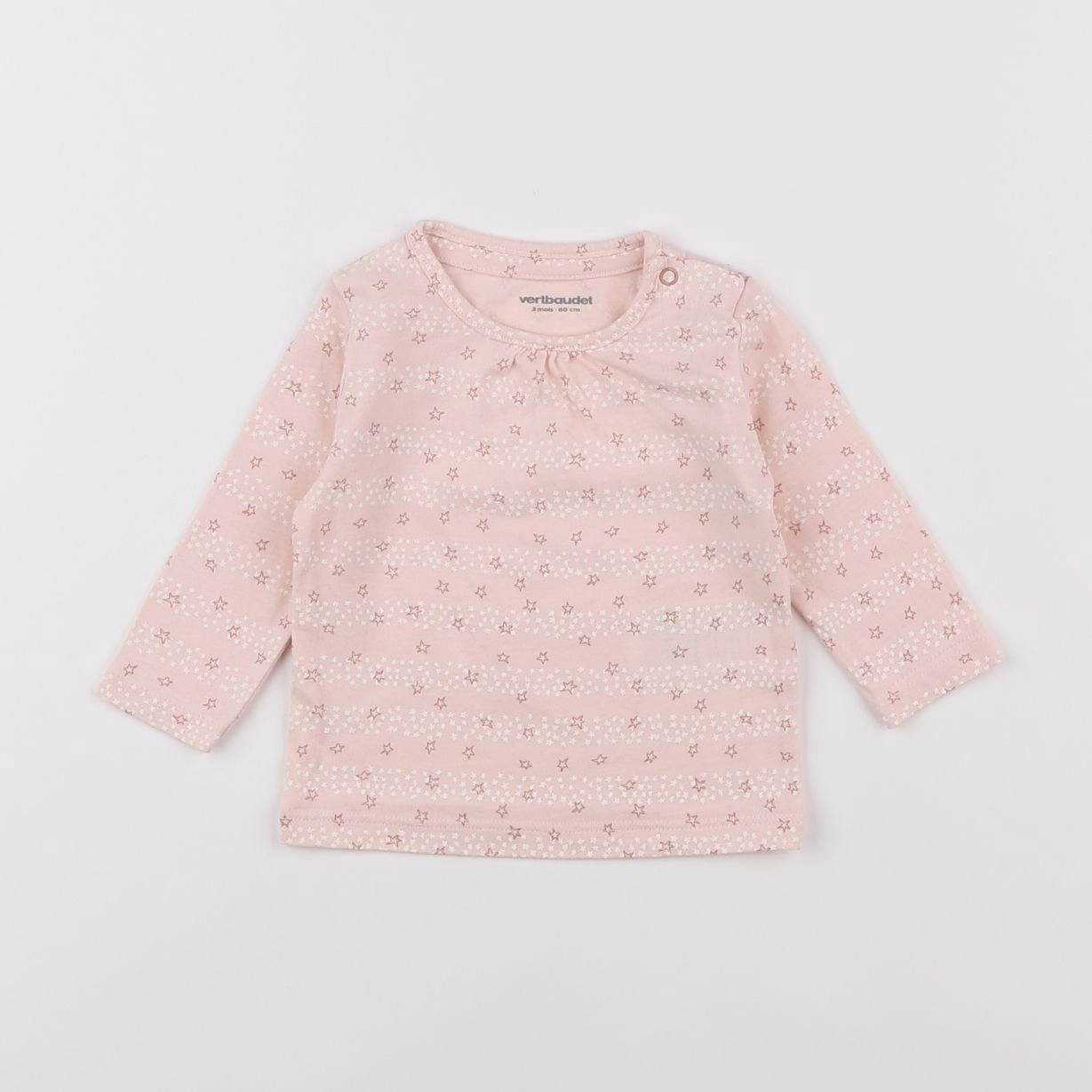 Vertbaudet - tee-shirt rose - 3 mois