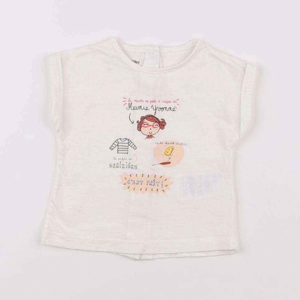 Vertbaudet - tee-shirt blanc - 3 mois