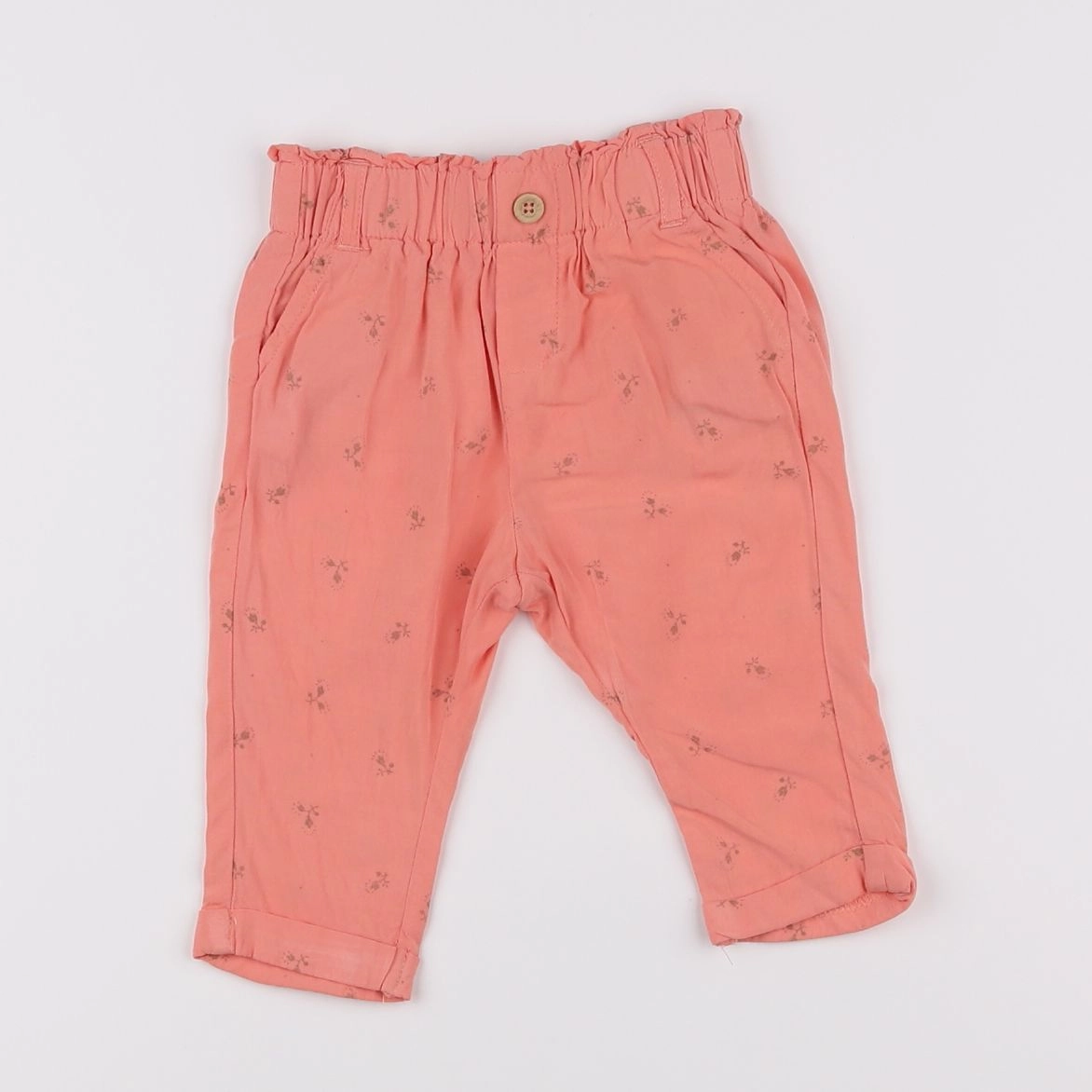 Vertbaudet - pantalon orange - 6 mois