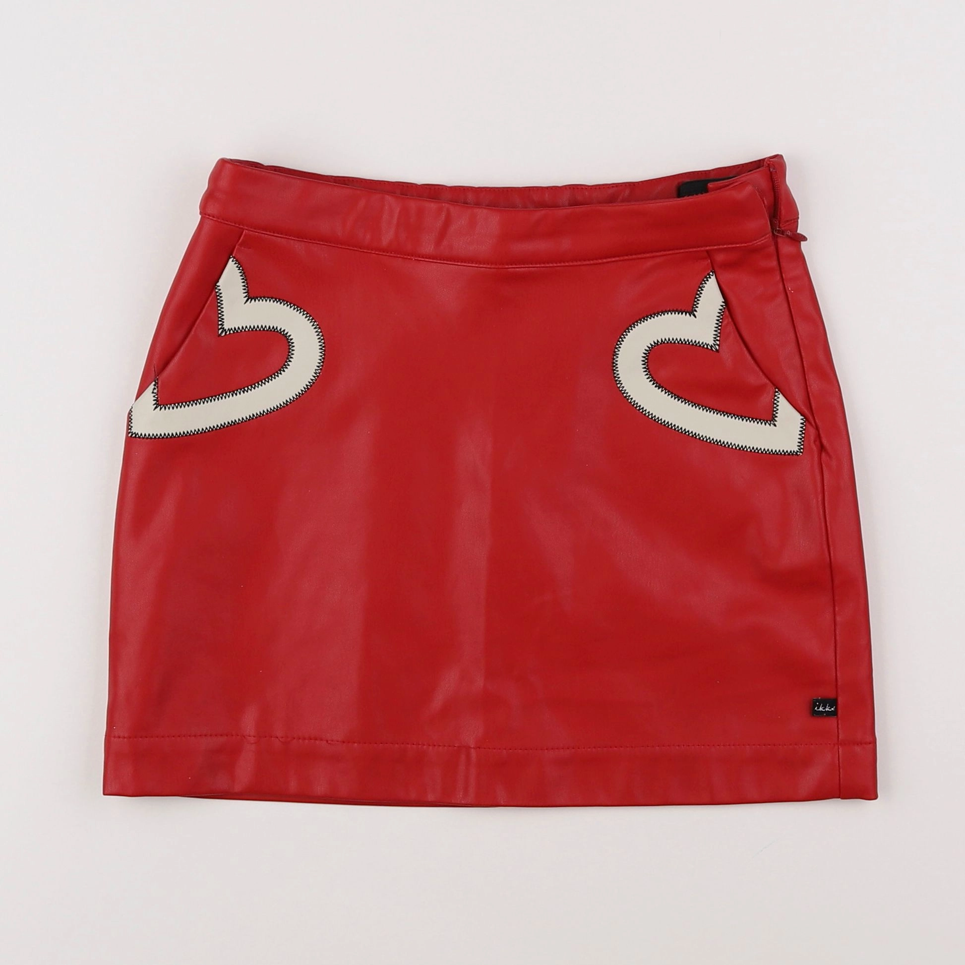 IKKS - jupe simili cuir rouge - 8 ans