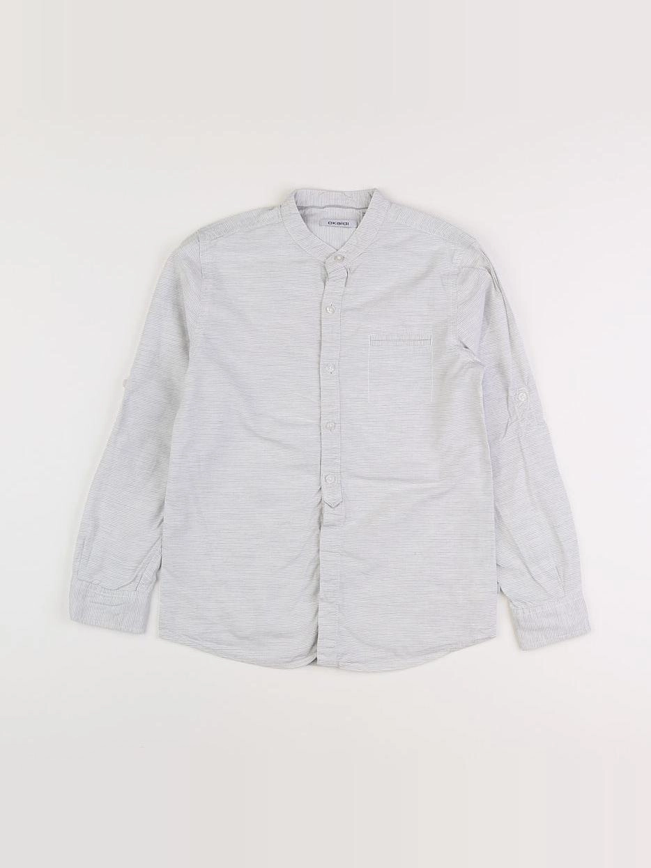 Okaidi - chemise blanc, gris - 10 ans