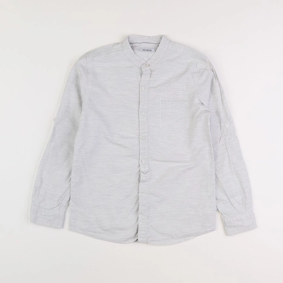 Okaidi - chemise blanc, gris - 10 ans