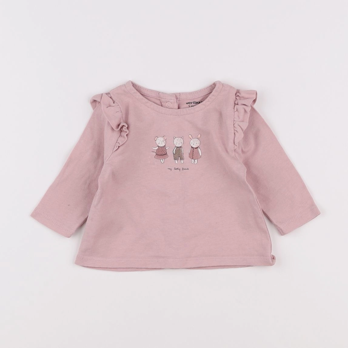 Vertbaudet - tee-shirt rose - 1 mois