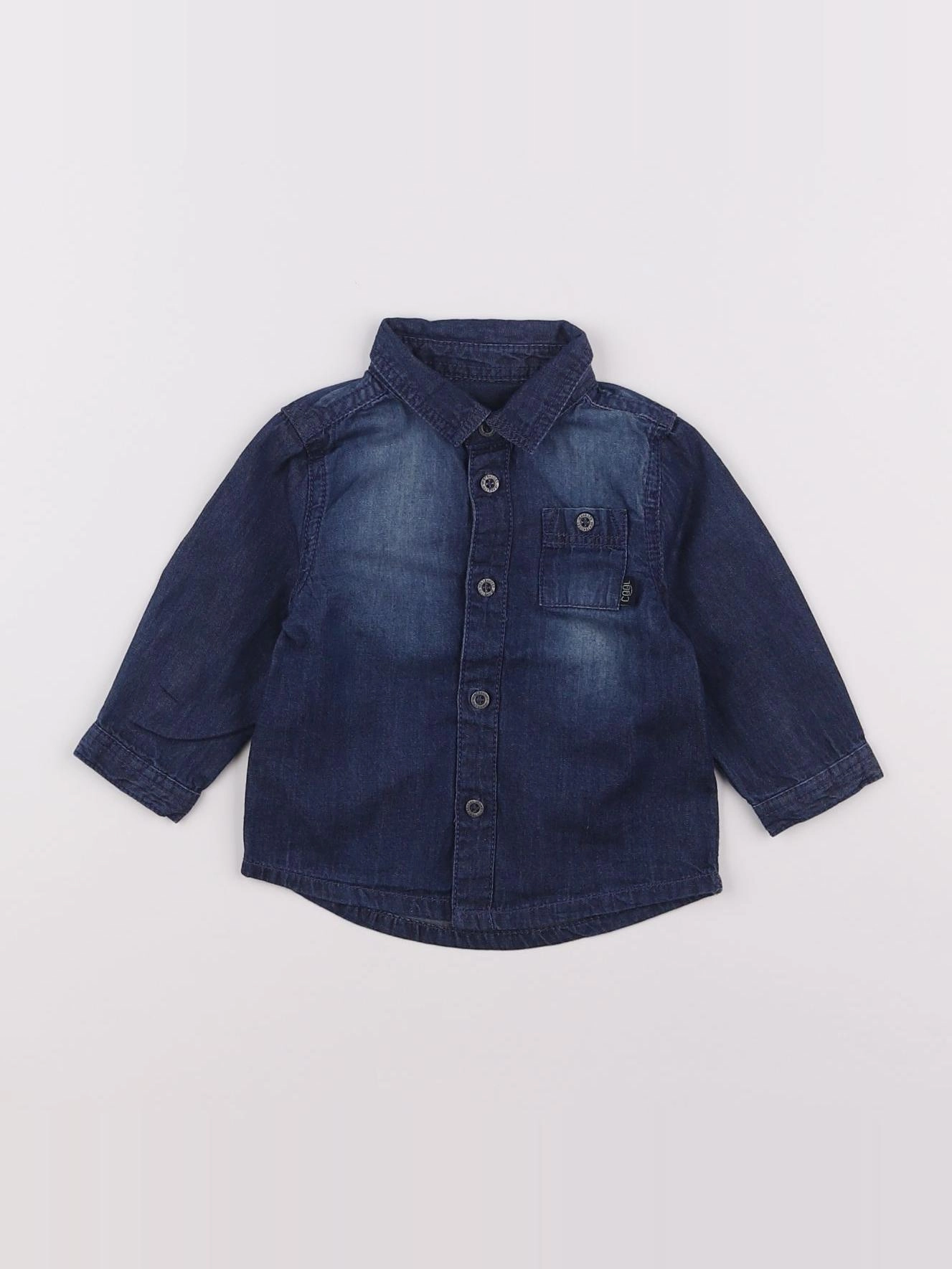 Vertbaudet - chemise bleu - 6 mois