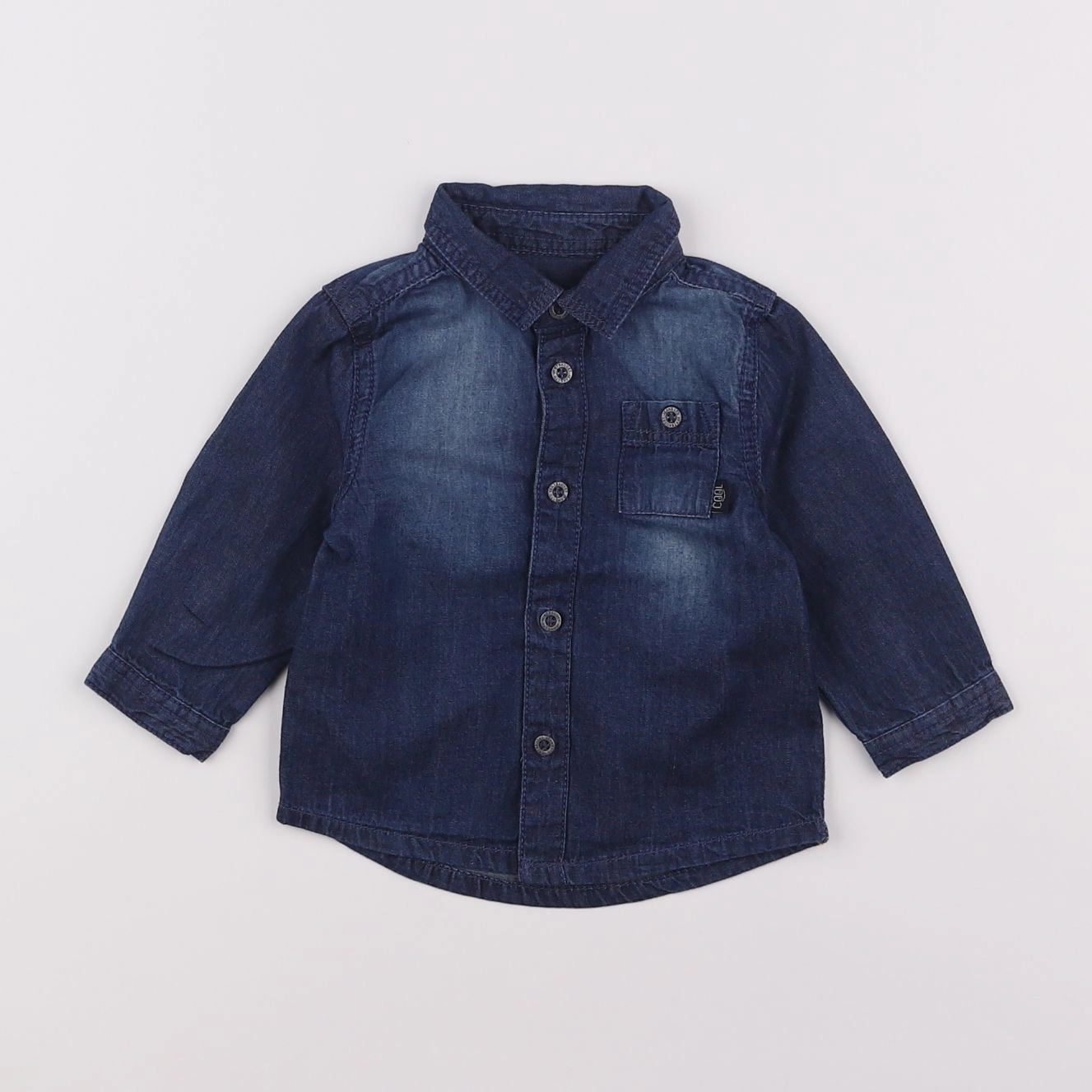 Vertbaudet - chemise bleu - 6 mois