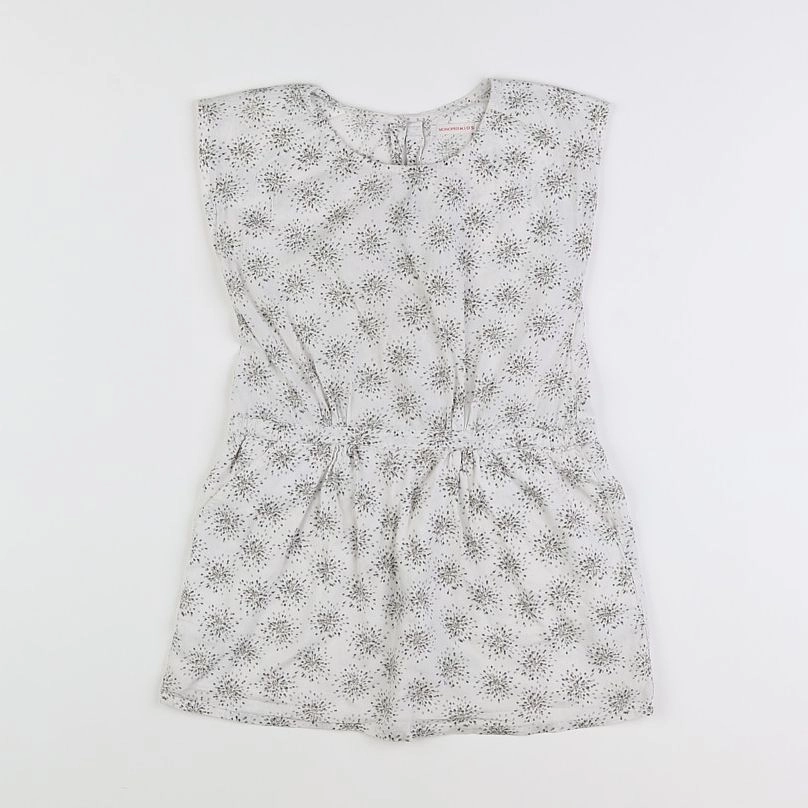 Monoprix - robe blanc, gris - 5 ans