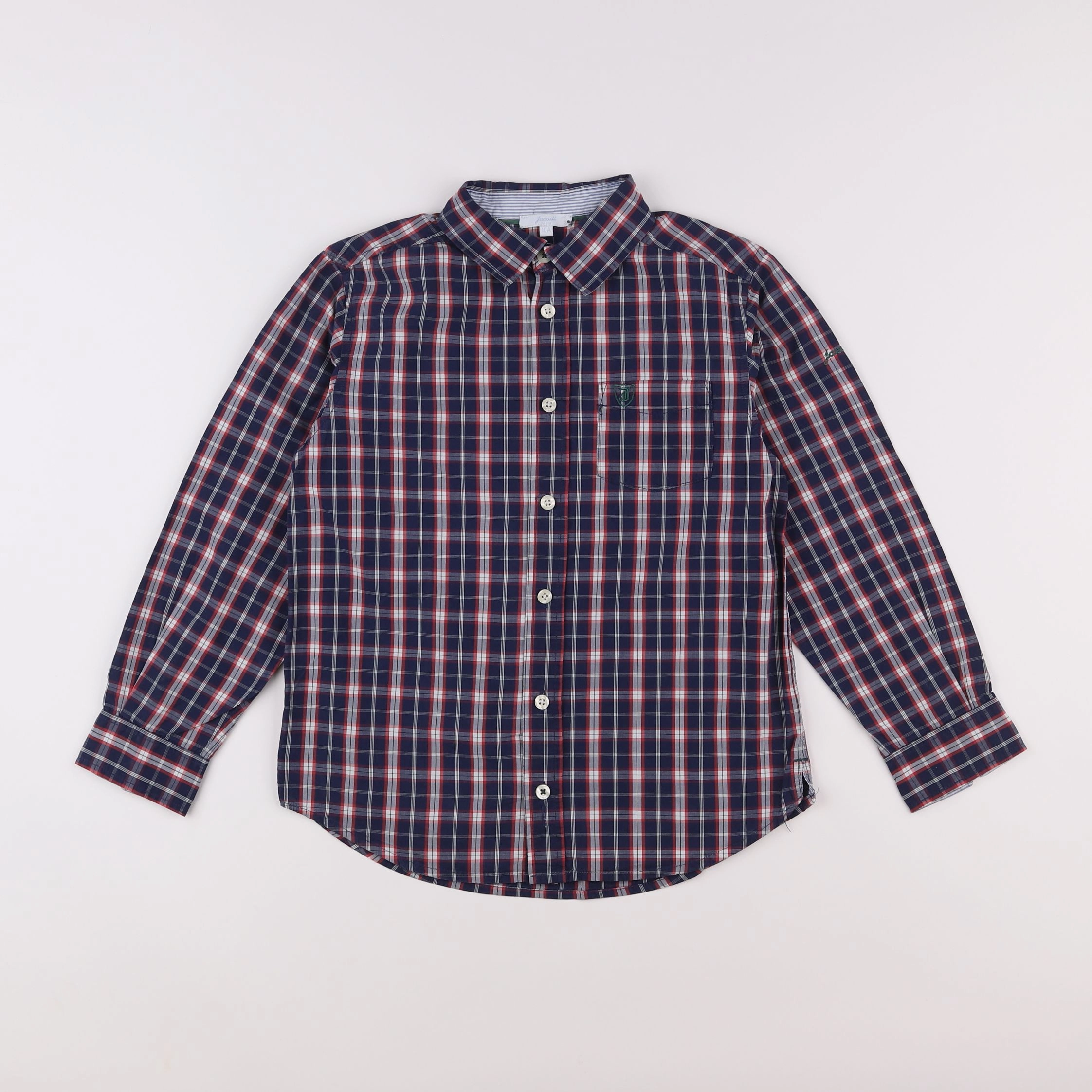 Jacadi - chemise bleu, rouge - 10 ans