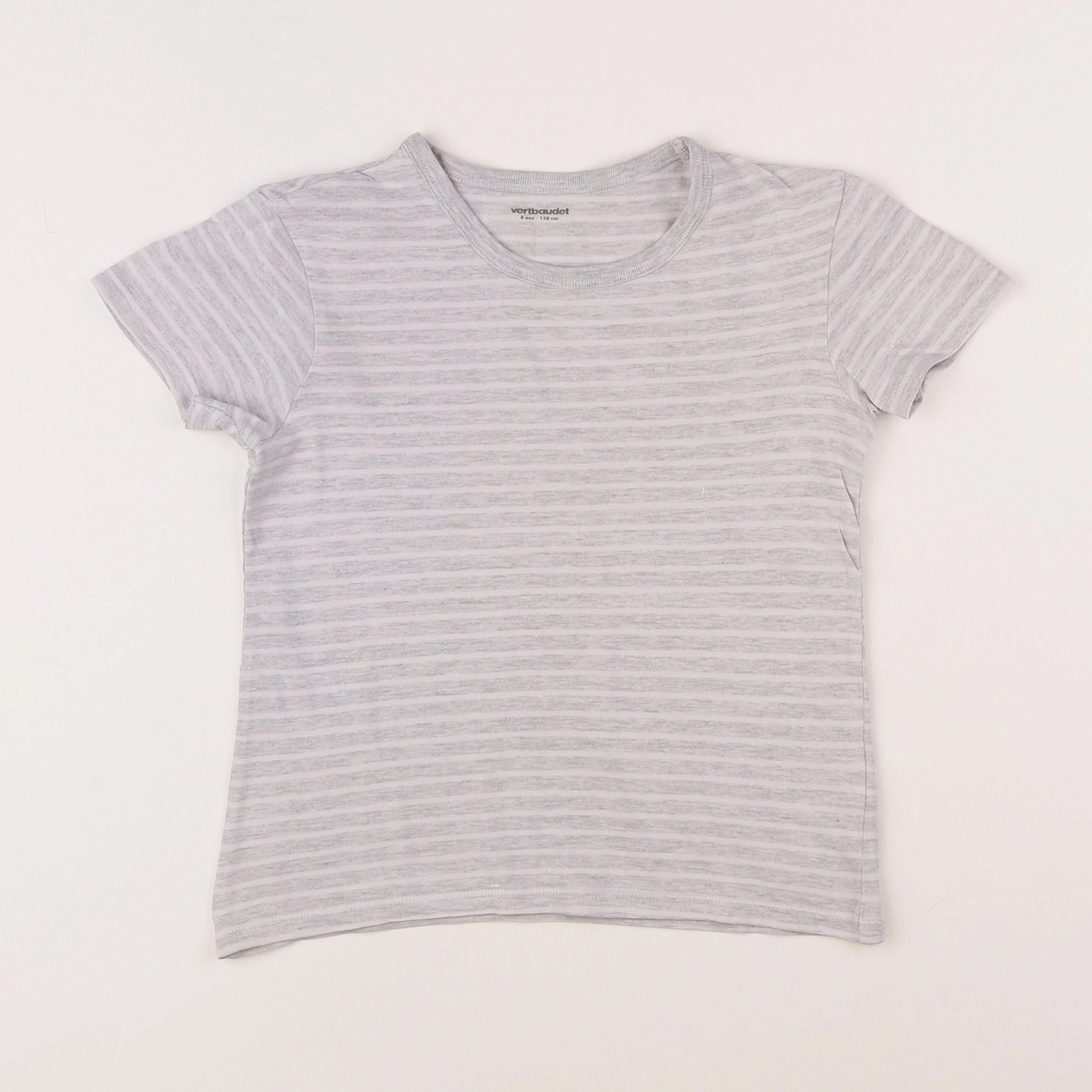 Vertbaudet - maillot de corps gris, blanc - 8 ans