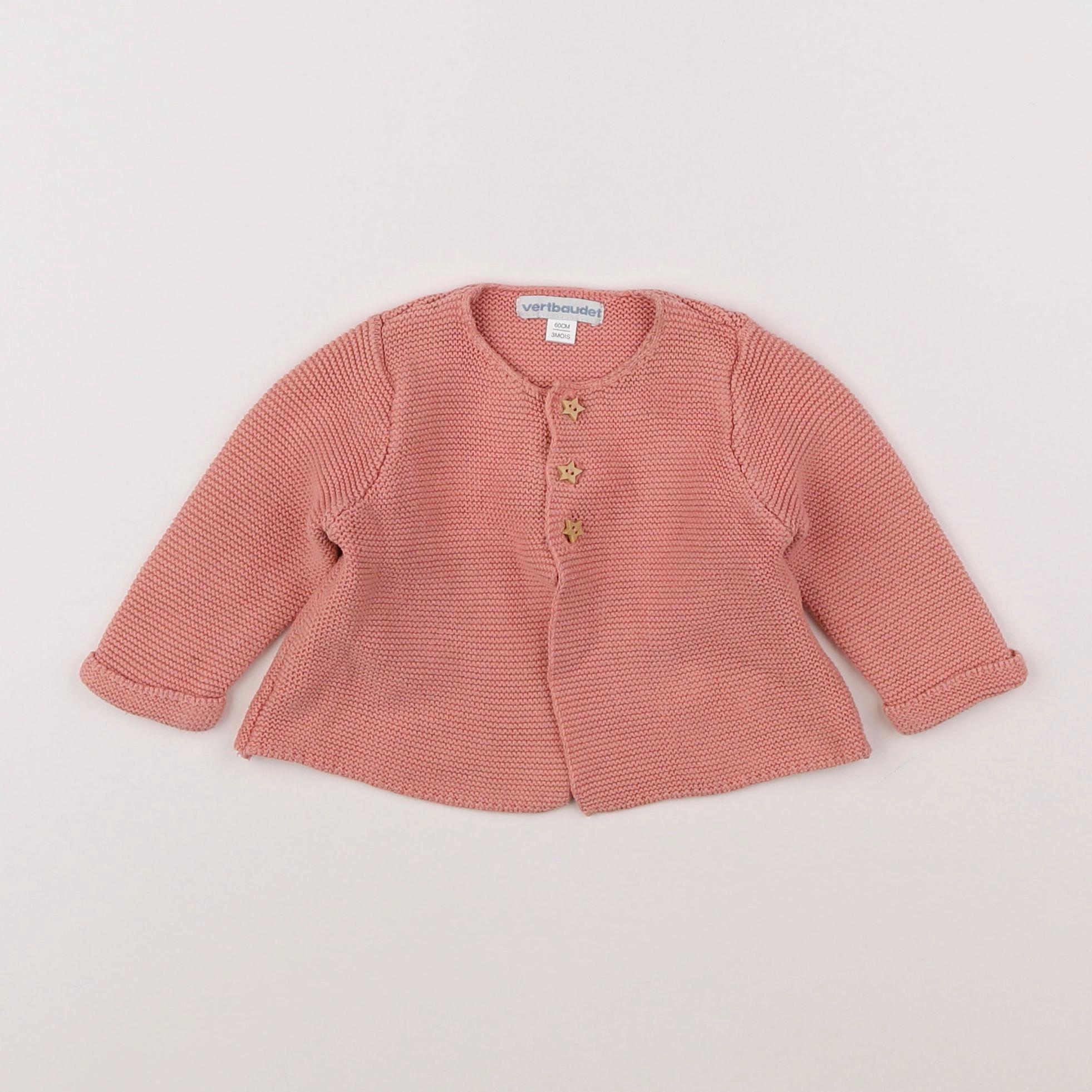 Vertbaudet - gilet rose - 3 mois